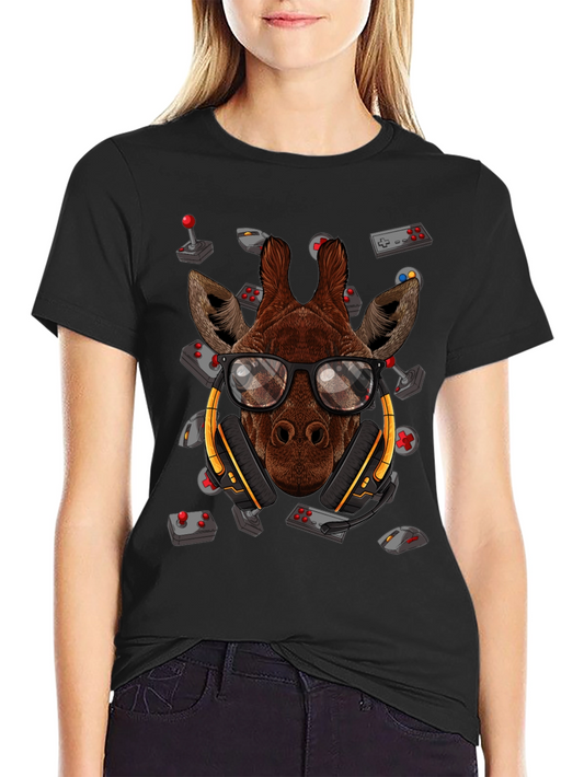 Gamer Giraffe T-Shirt - Cool Animal Tee