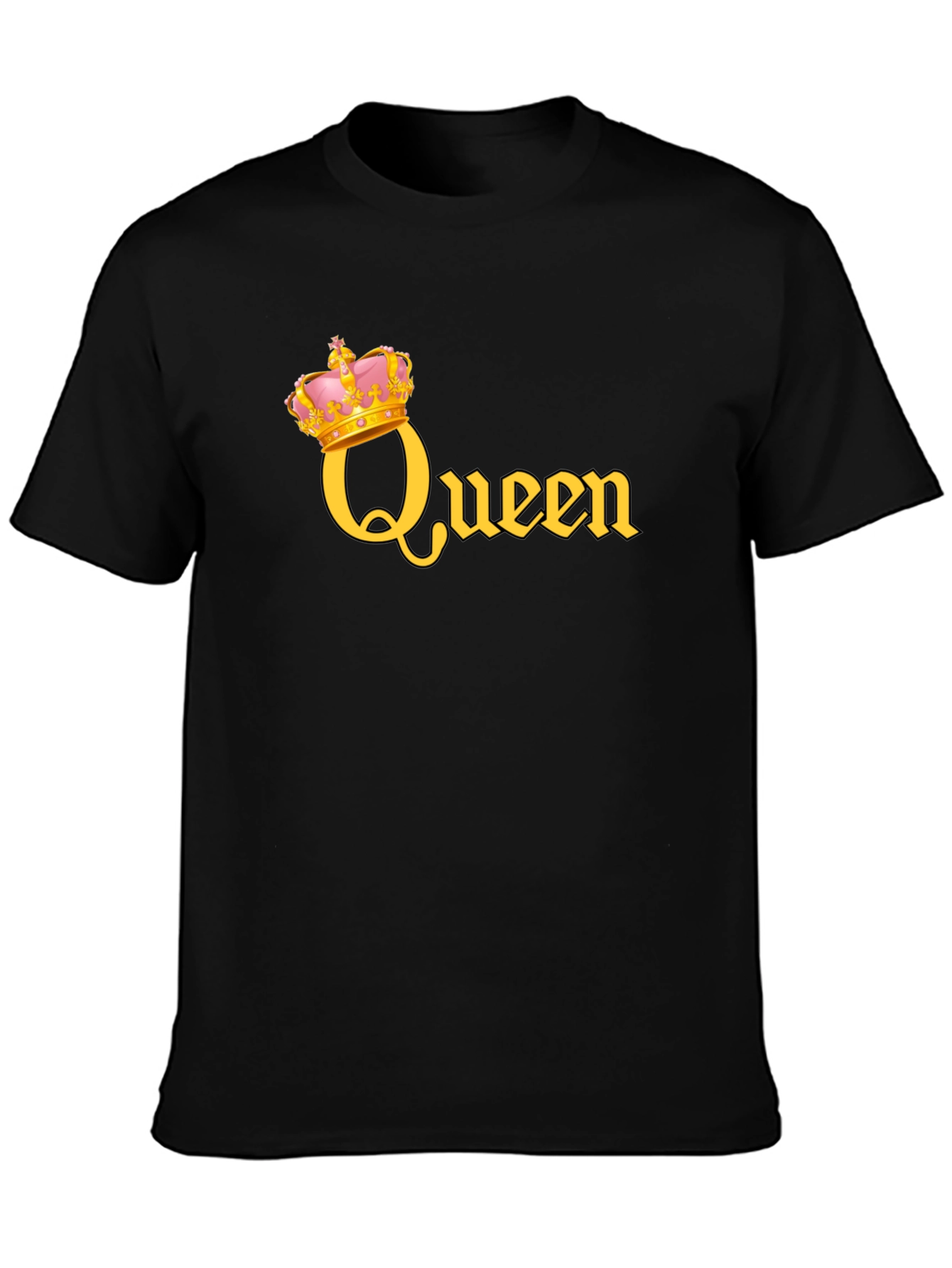 Queen Crown Graphic T-Shirt - Black