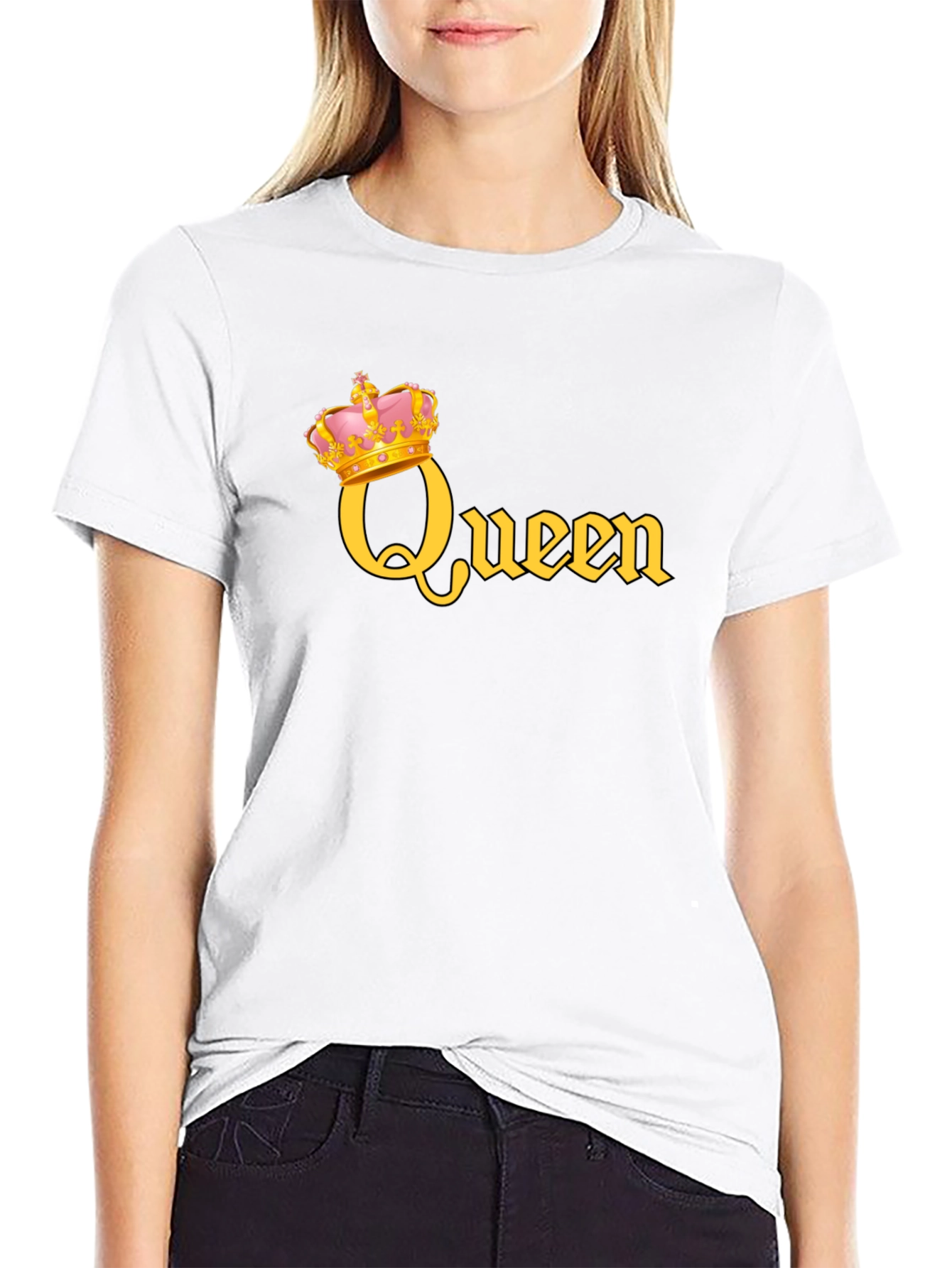 Queen Crown Graphic T-Shirt - Black