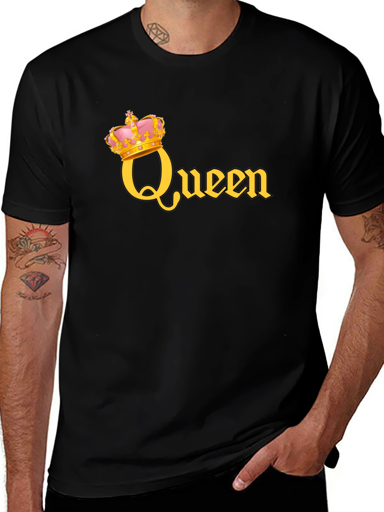 Queen Crown Graphic T-Shirt - Black