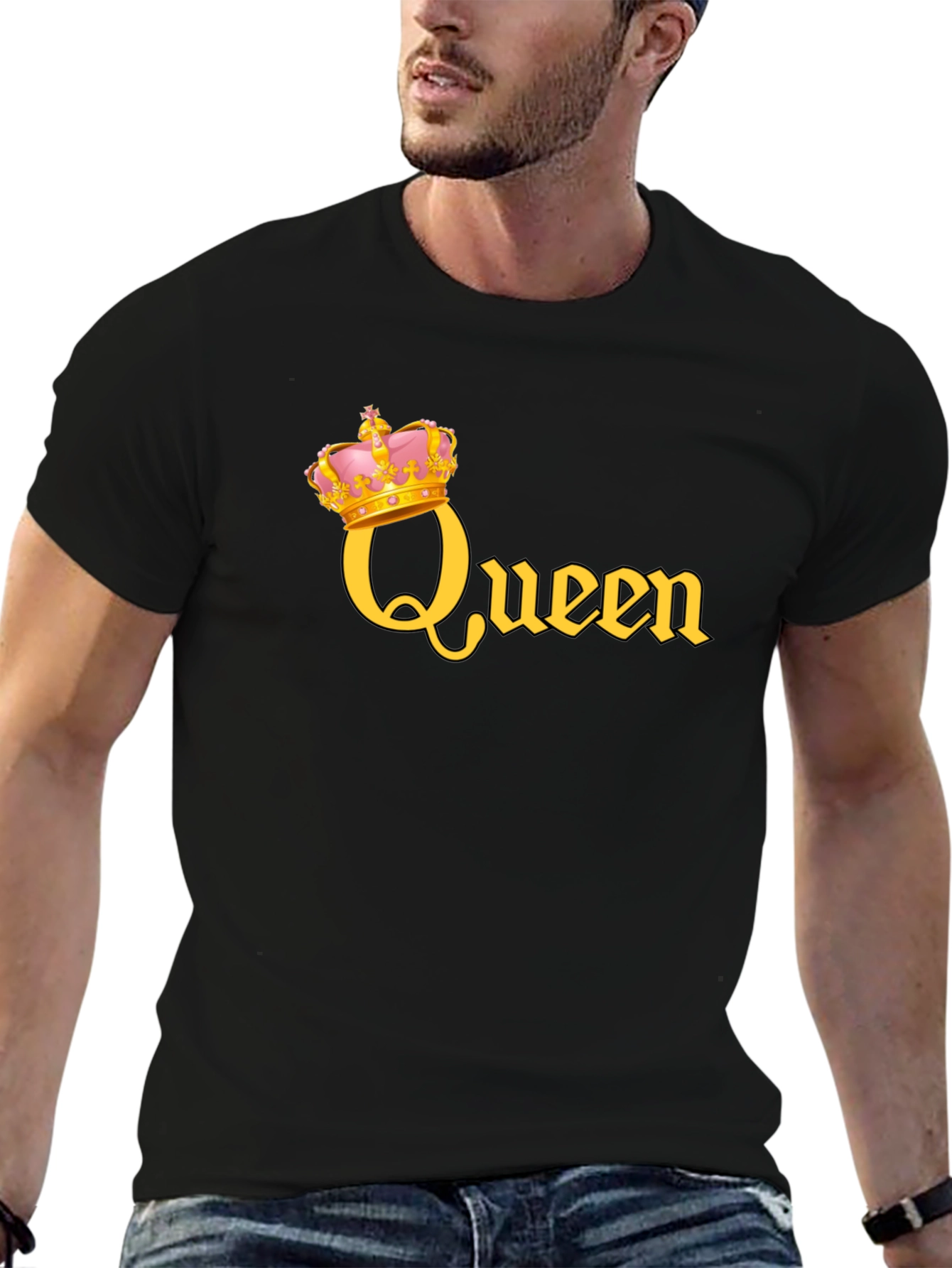 Queen Crown Graphic T-Shirt - Black