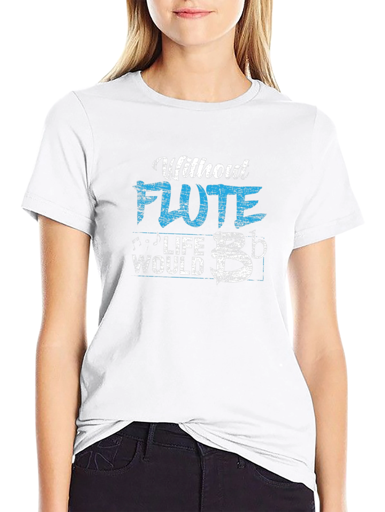 Without Flute Life Would B Flat Funny Musician T-Shirt