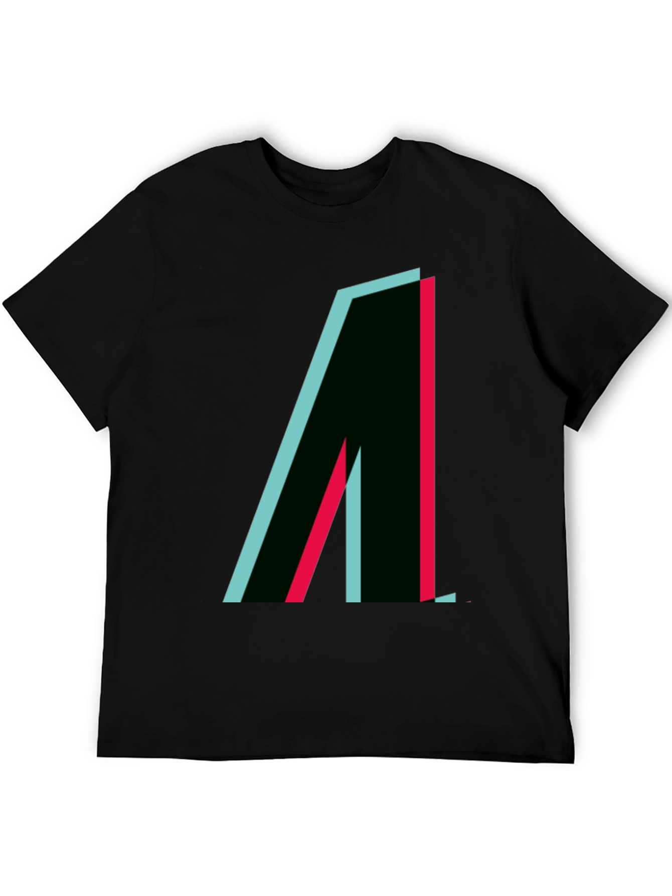 Modern Graphic Tee - Black with Geometric Design
