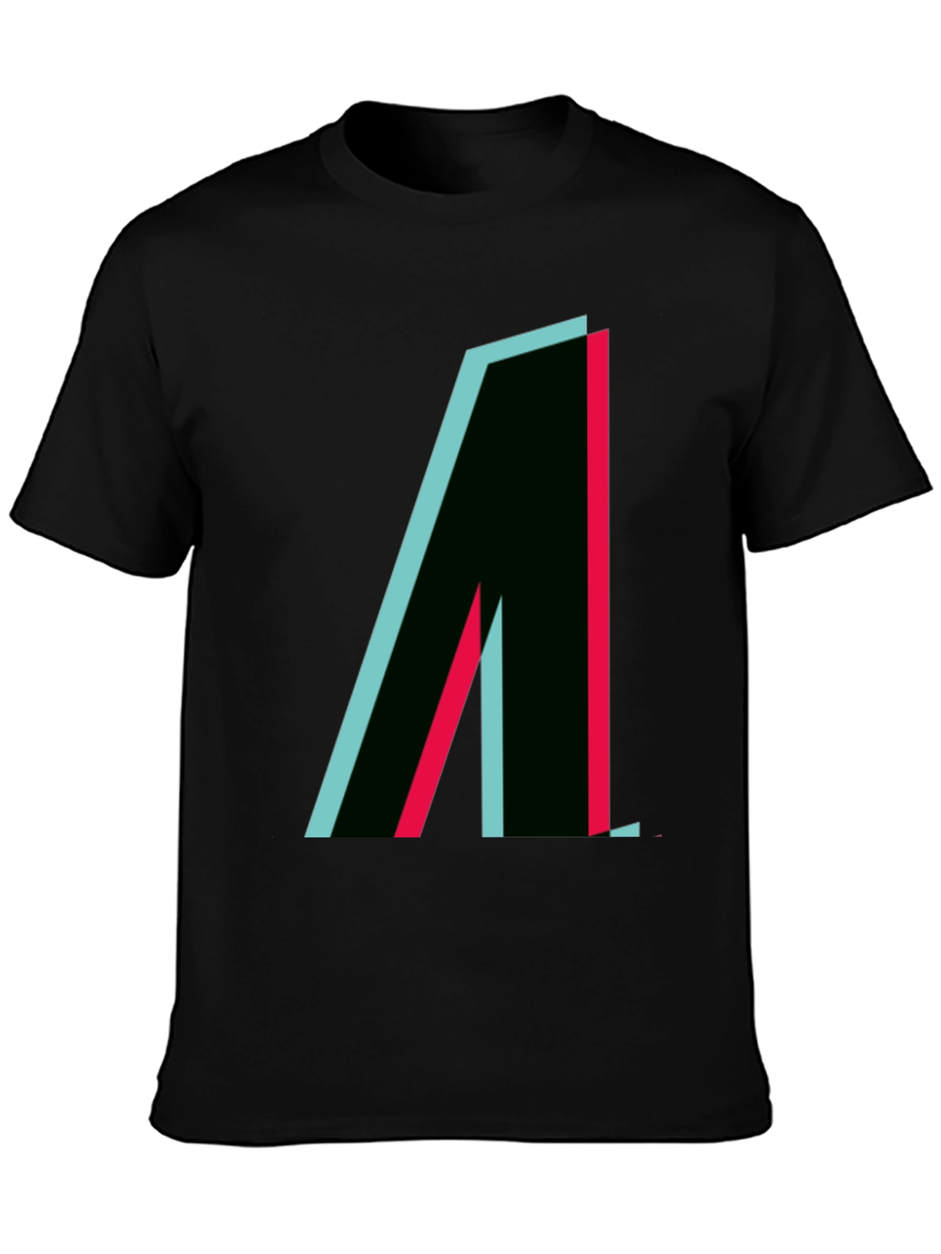Modern Graphic Tee - Black with Geometric Design