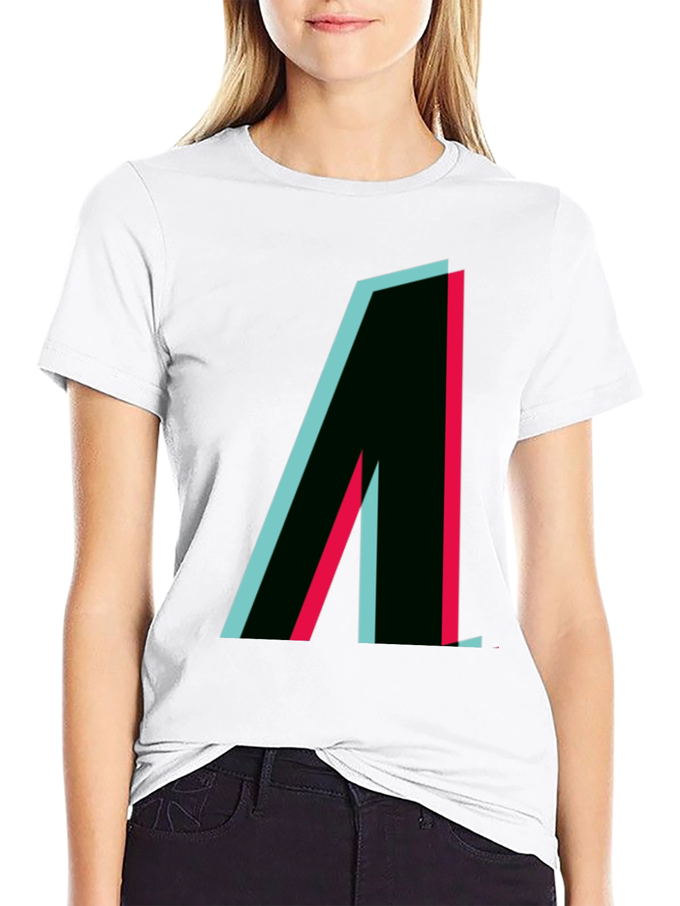 Modern Graphic Tee - Black with Geometric Design