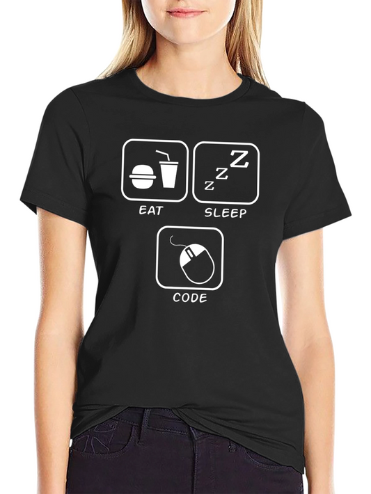 Eat Sleep Code Graphic T-Shirt for Programmers