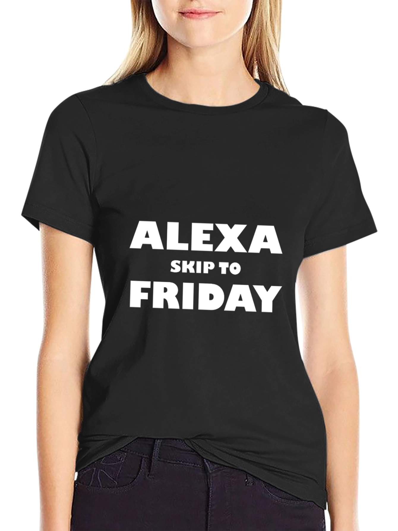 Alexa Skip to Friday Black T-Shirt