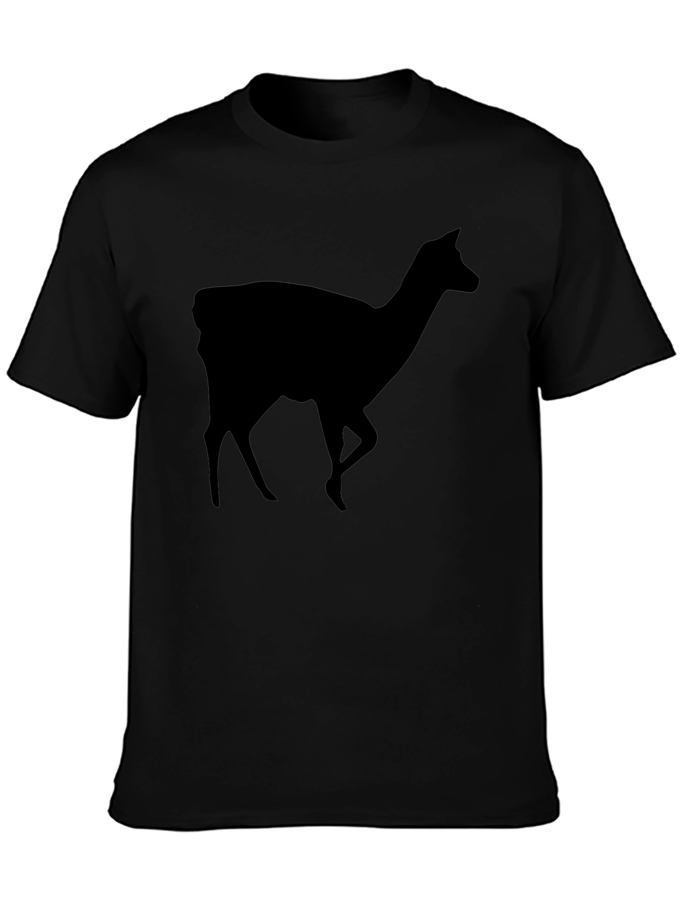 Silhouette Deer Graphic Tee - Black