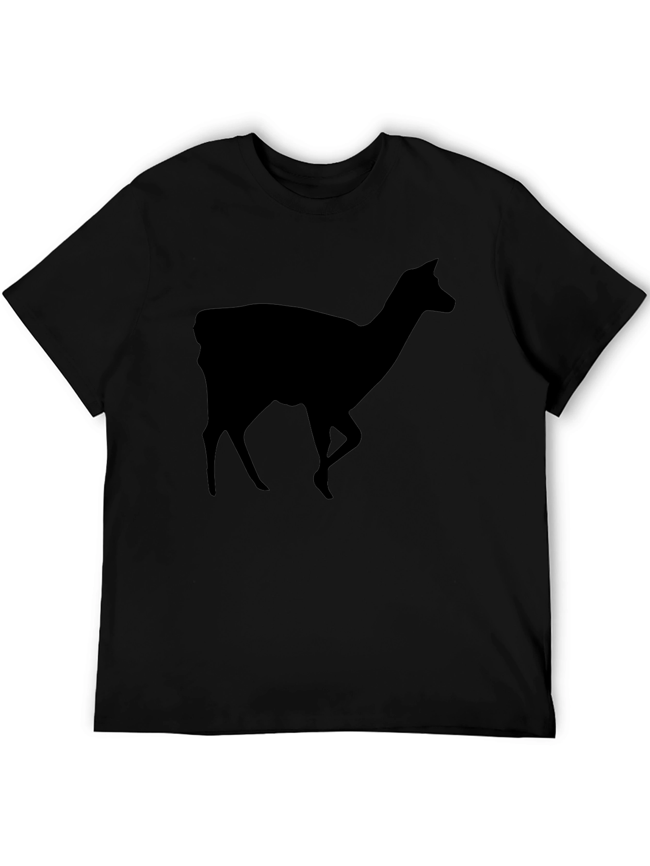 Silhouette Deer Graphic Tee - Black
