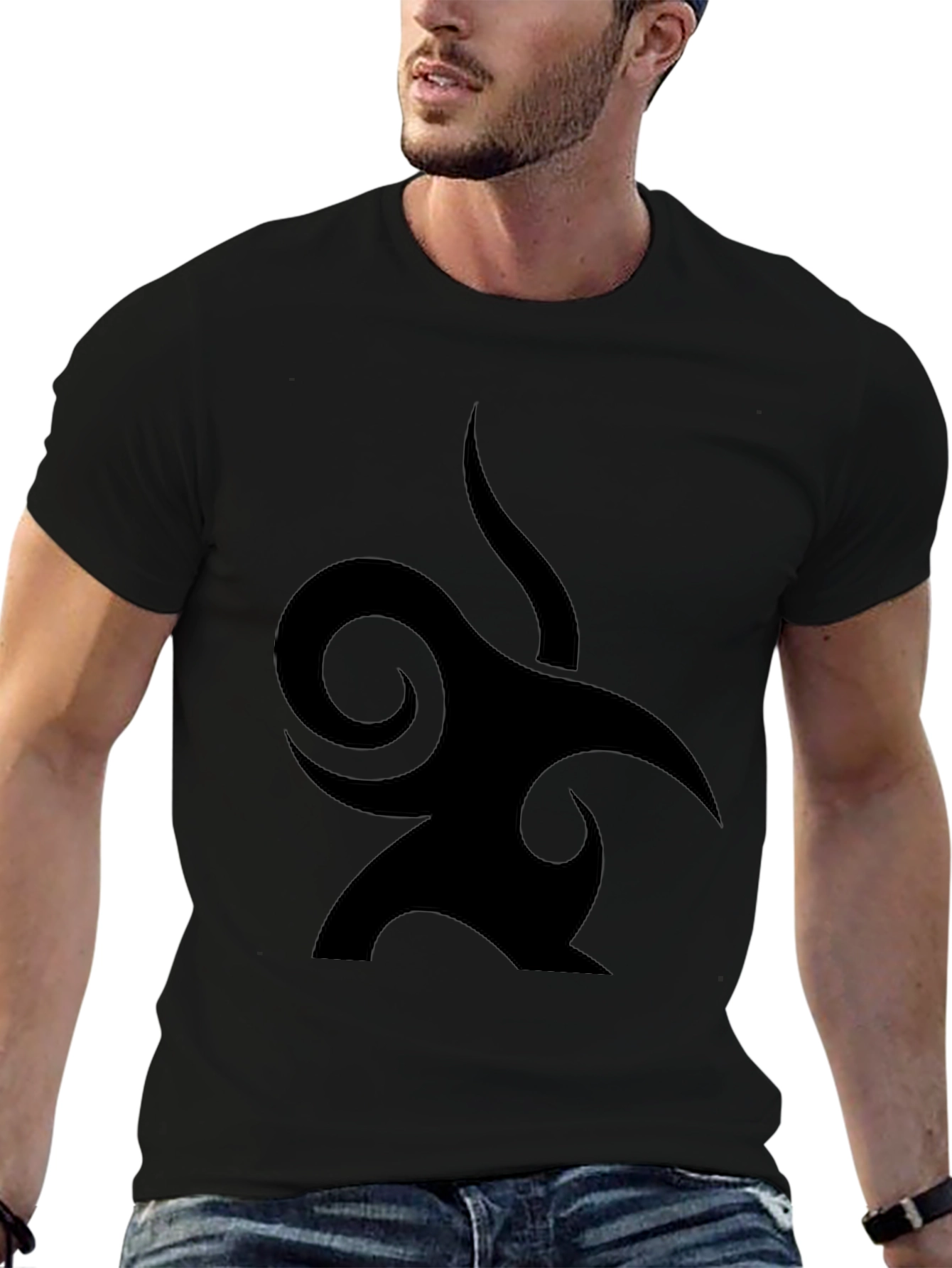 Black Tribal Graphic Tee - Modern Style