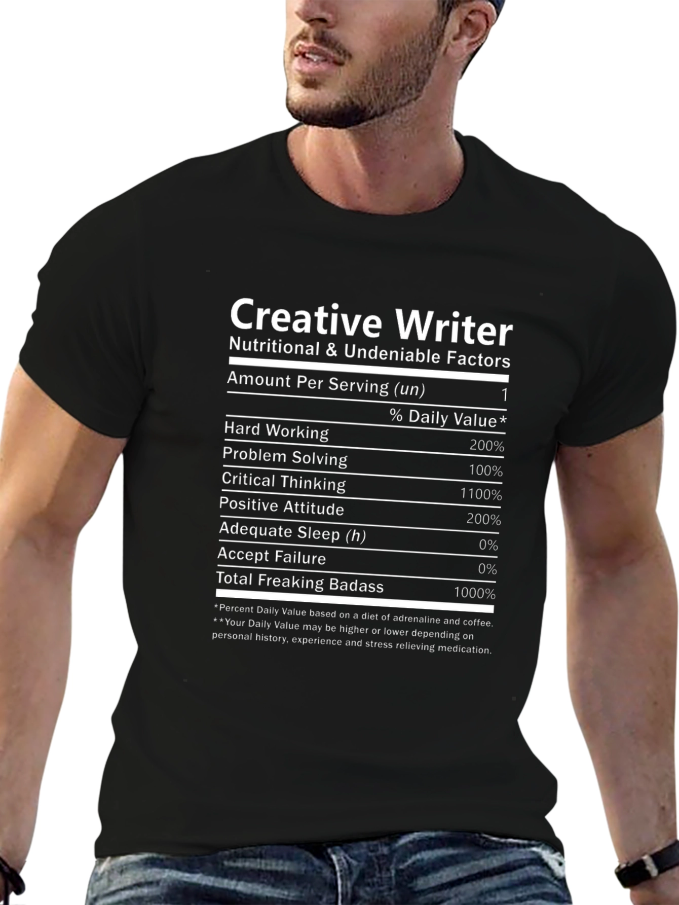 Creative Writer Nutrition Facts T-Shirt