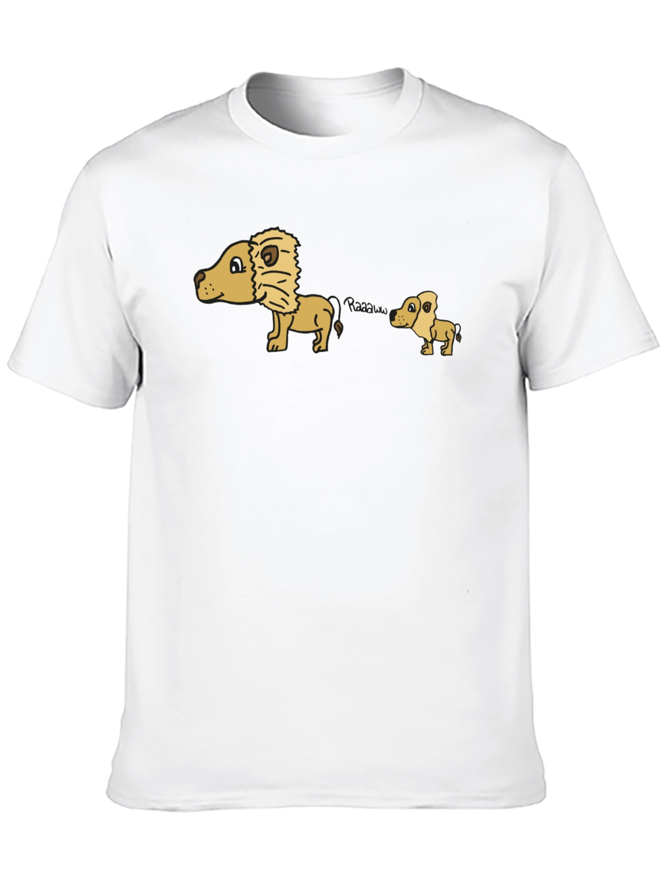 Cartoon Lion Dad Joke Black T-Shirt