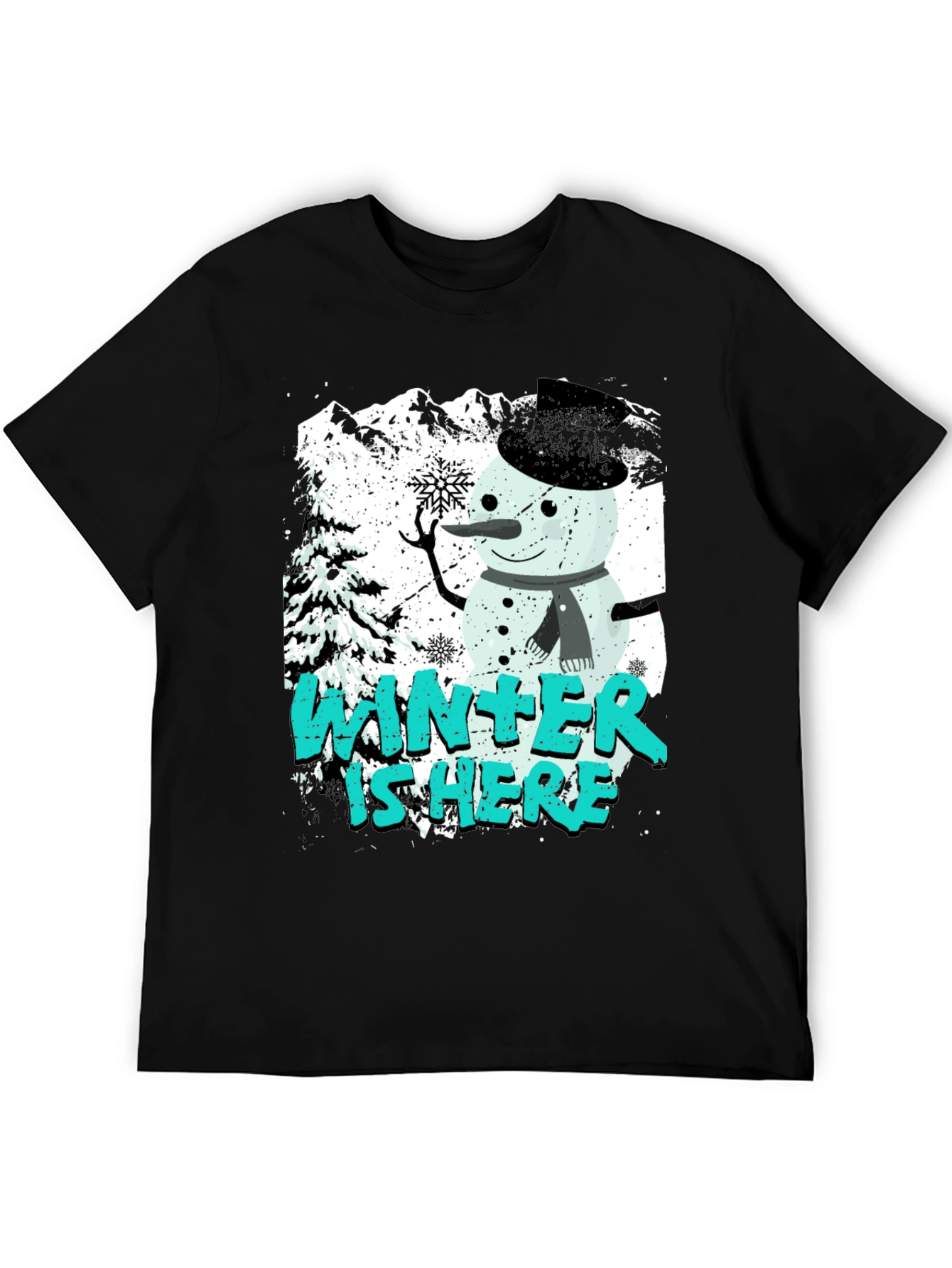 Winter Is Here Snowman Graphic Tee