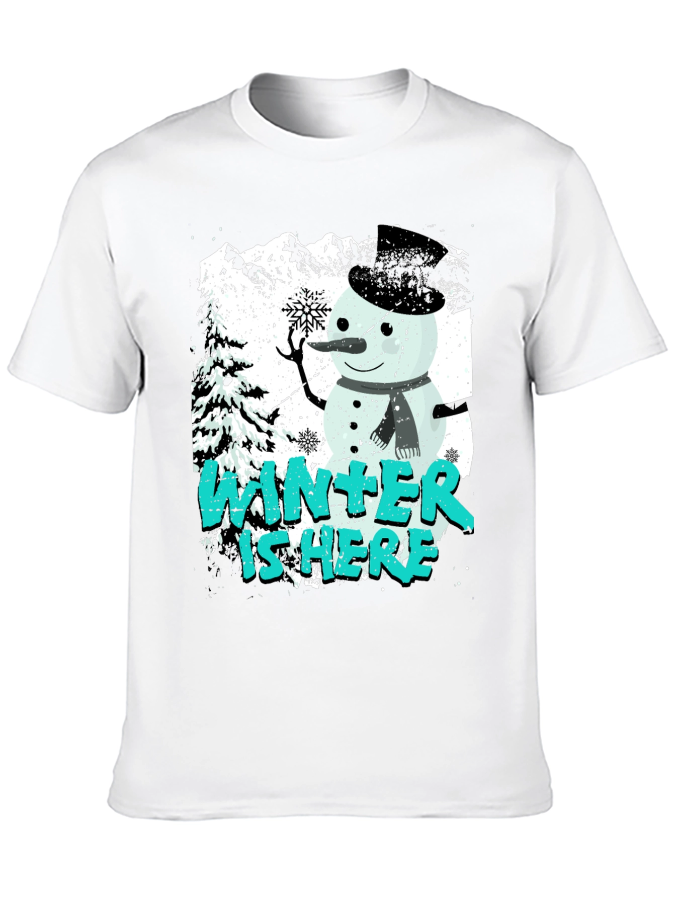 Winter Is Here Snowman Graphic Tee