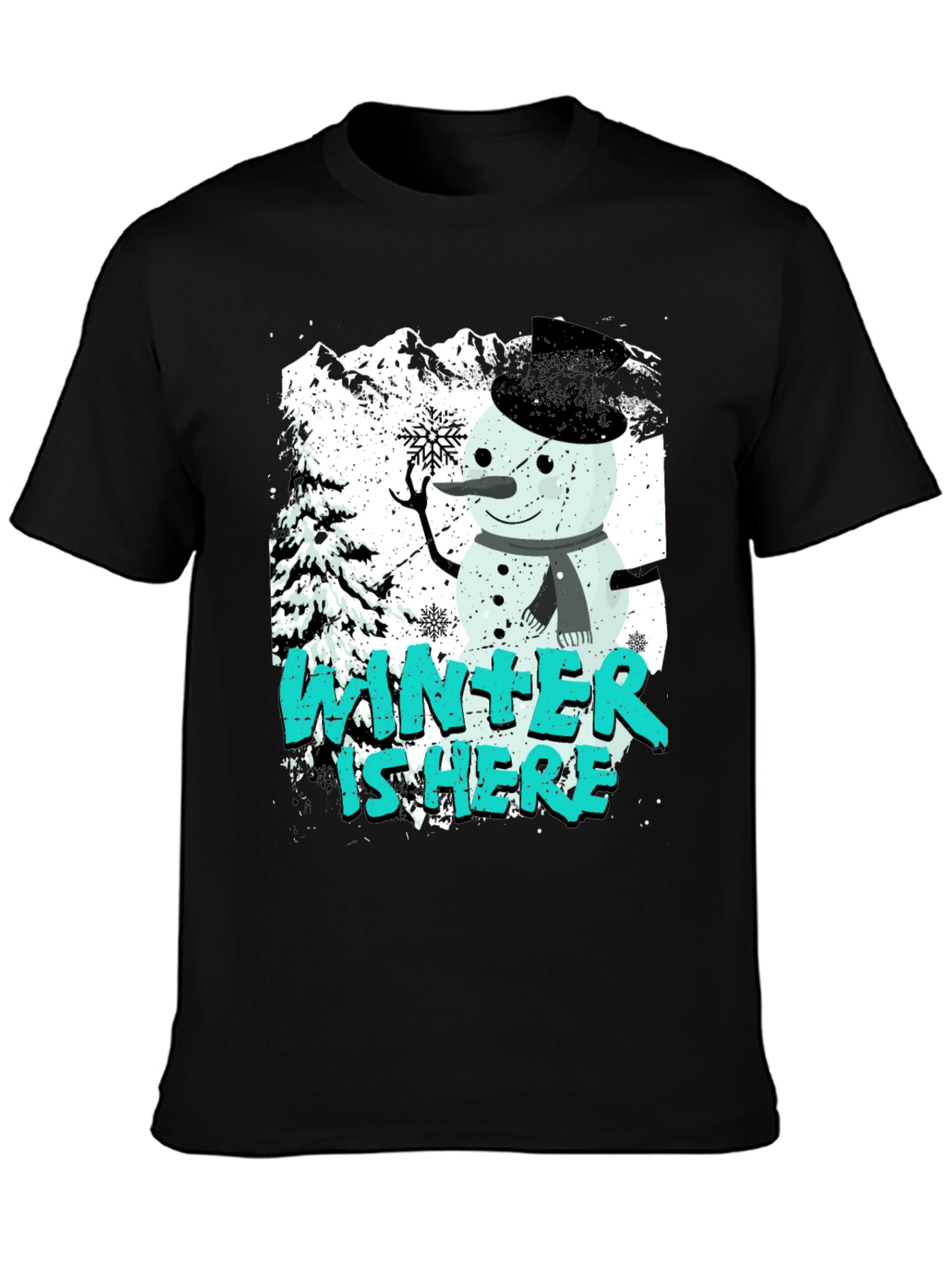 Winter Is Here Snowman Graphic Tee