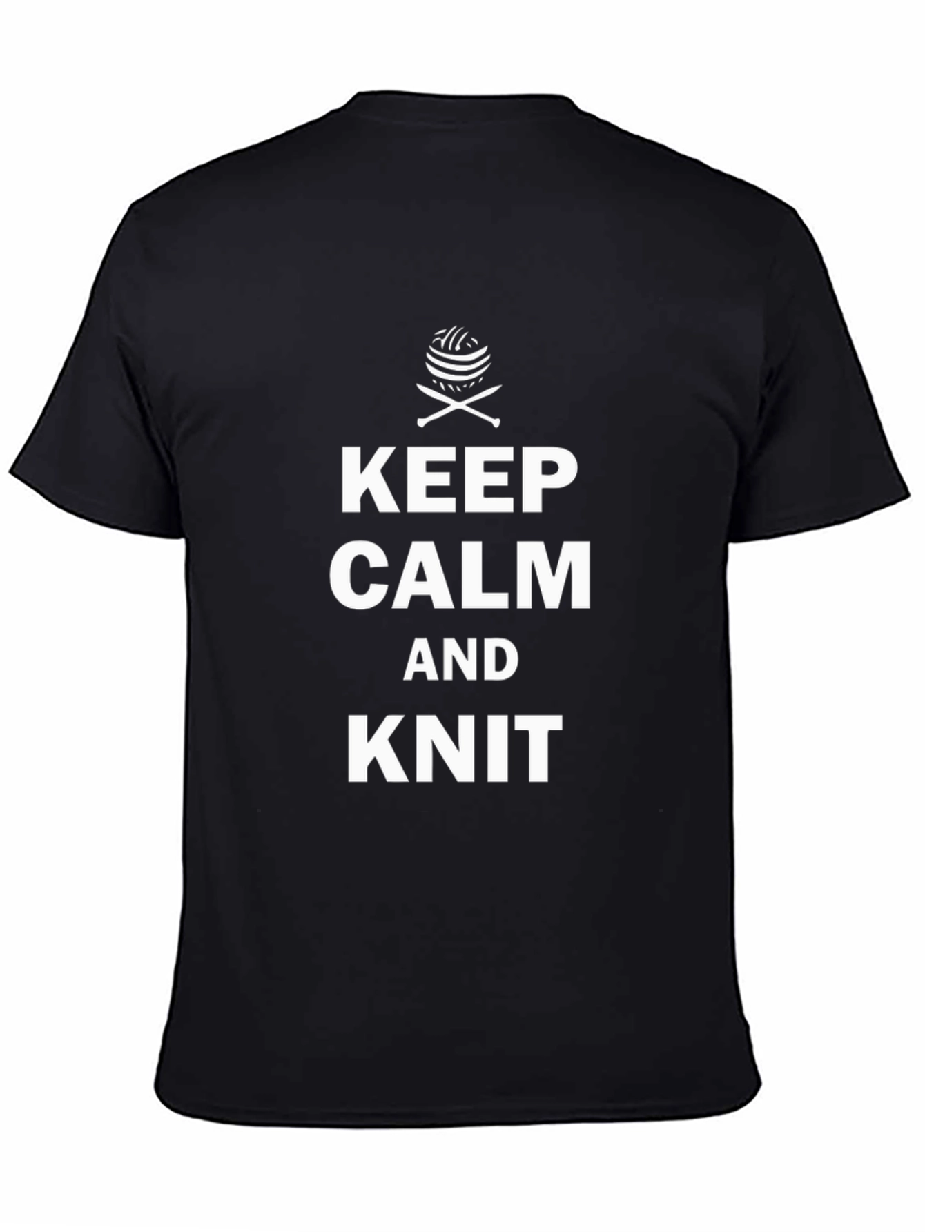 Keep Calm and Knit T-Shirt - Black Cotton Tee