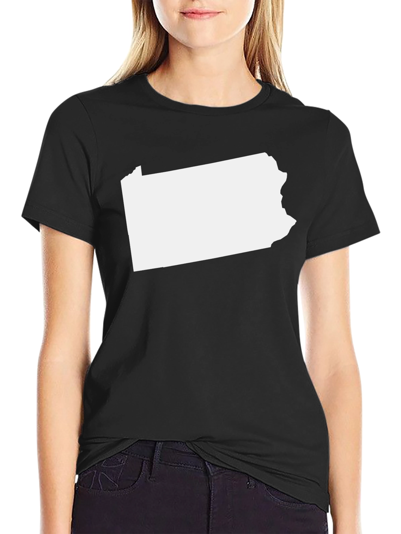 Pennsylvania State Outline T-Shirt - Black
