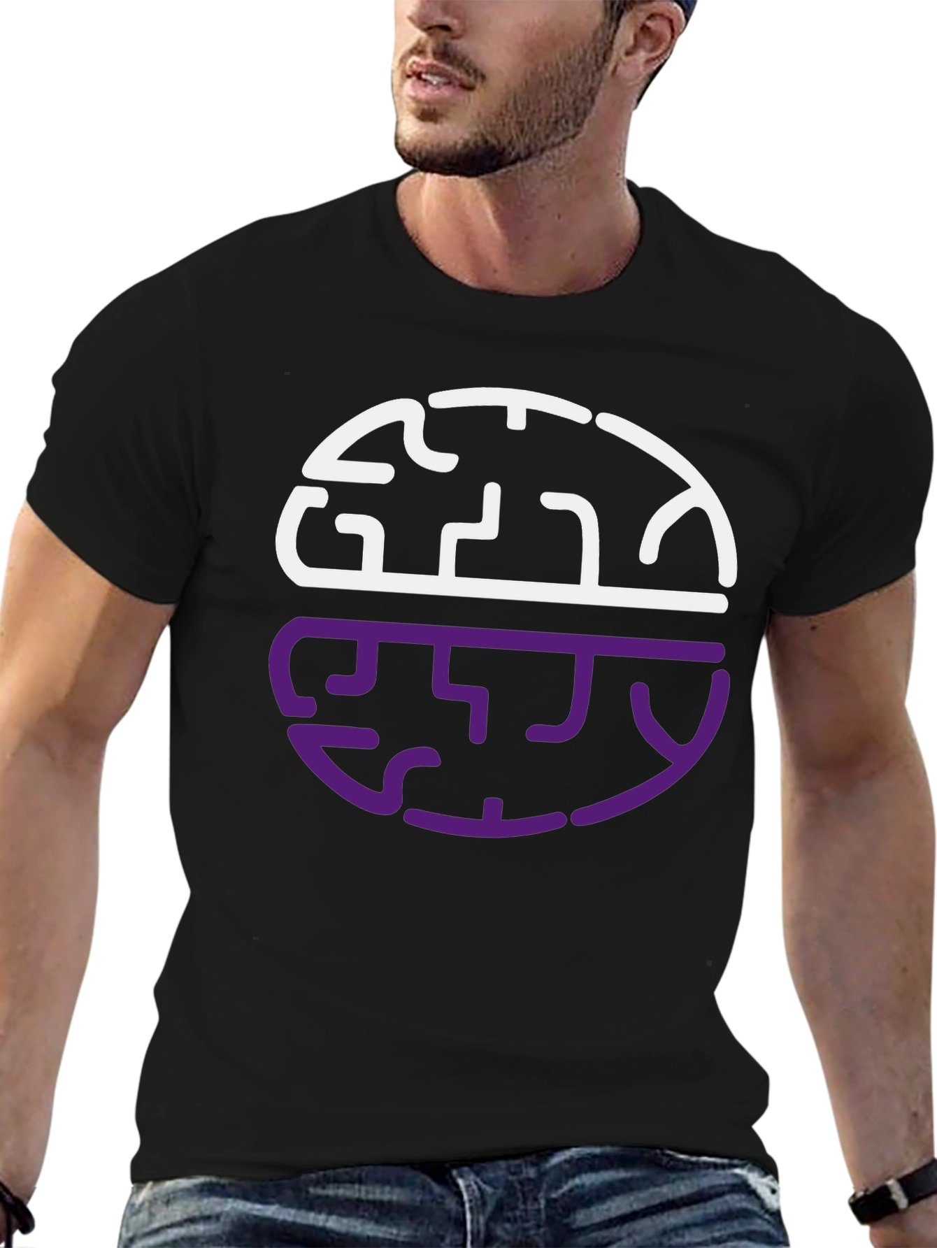 Brain Tease Graphic Tee - Black Cotton Blend Shirt