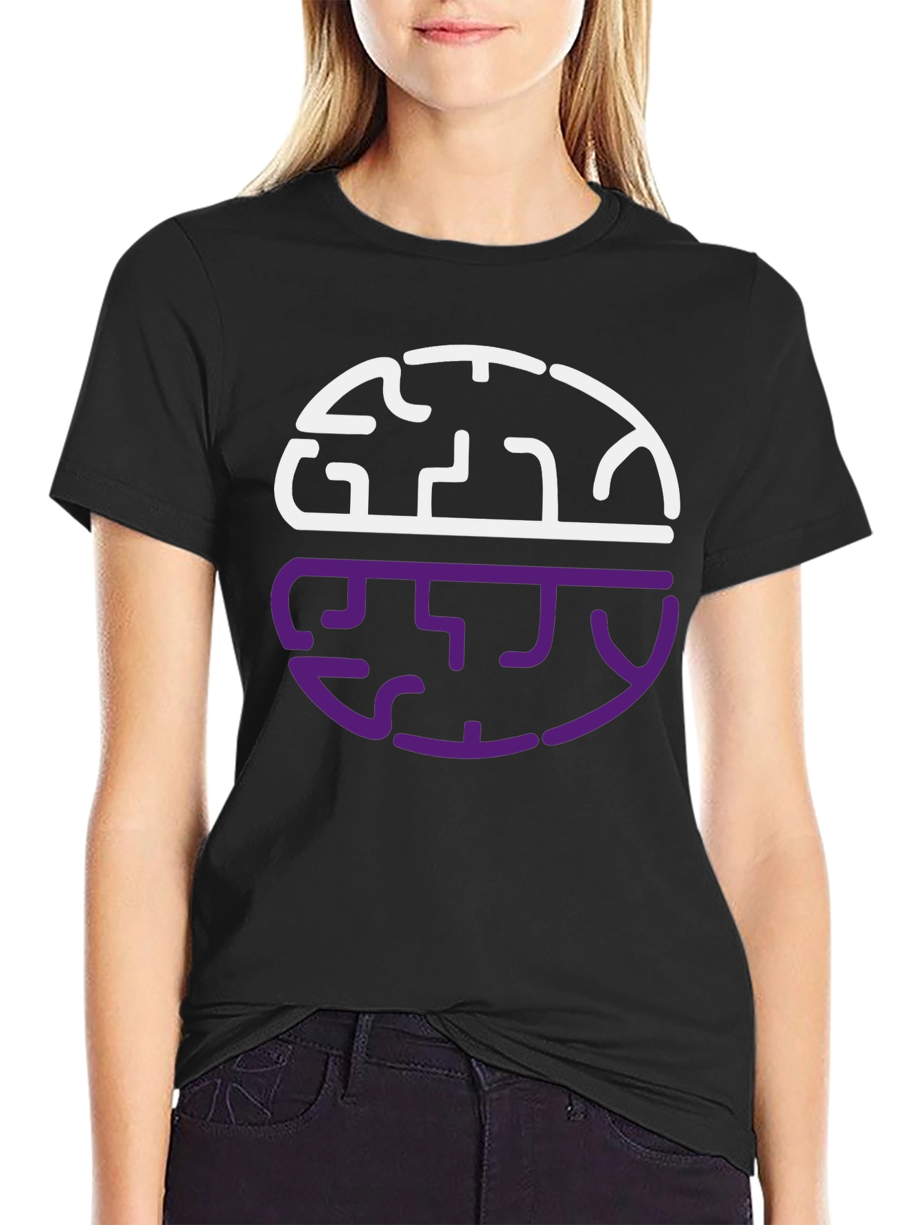 Brain Tease Graphic Tee - Black Cotton Blend Shirt