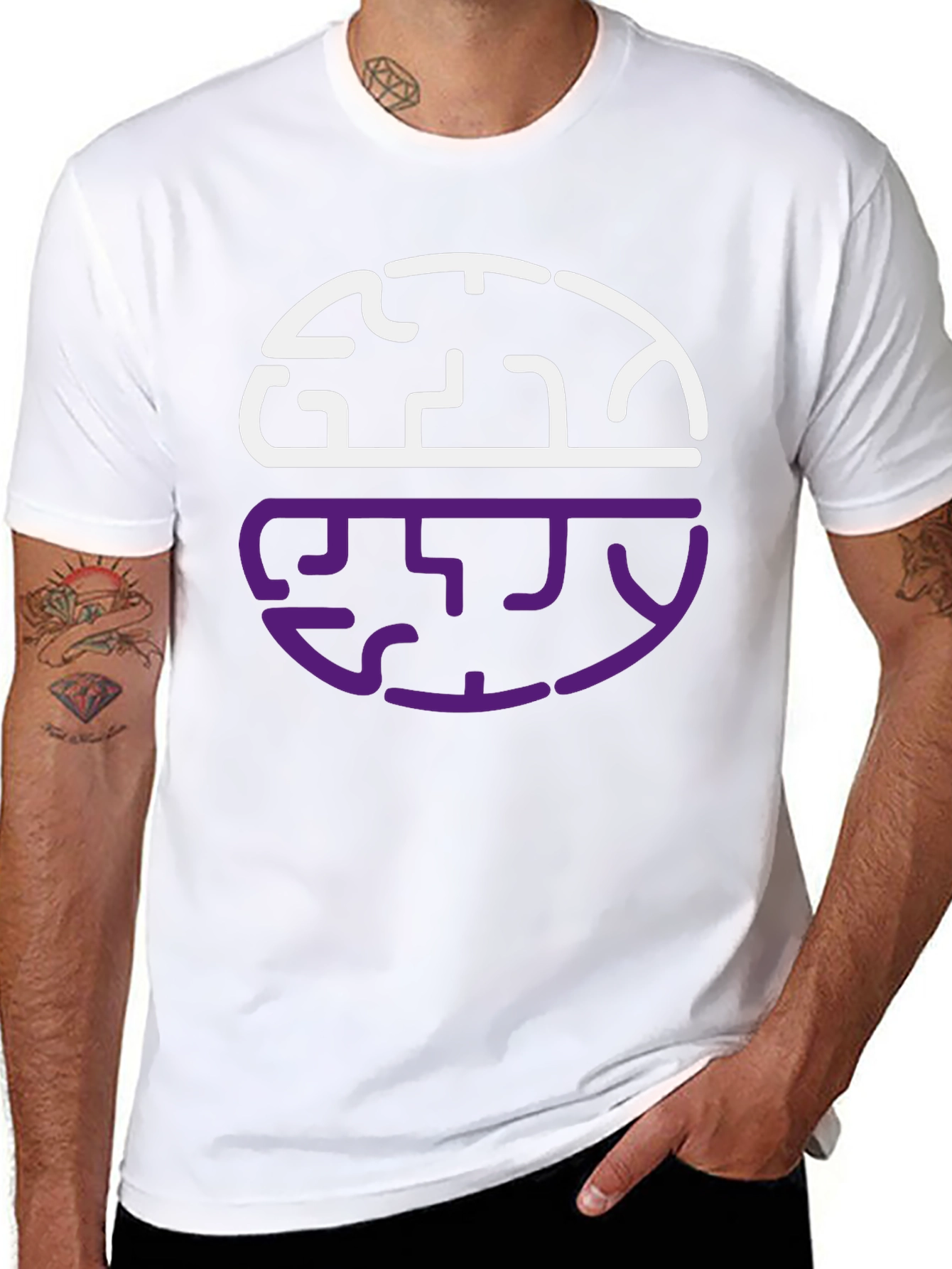 Brain Tease Graphic Tee - Black Cotton Blend Shirt
