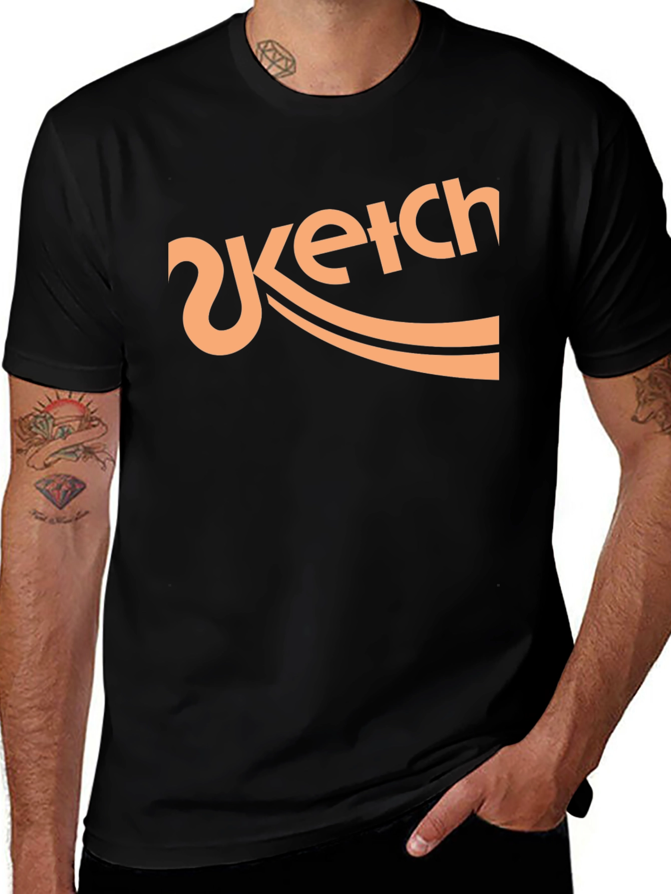 Sketch Logo Black T-Shirt Graphic Tee