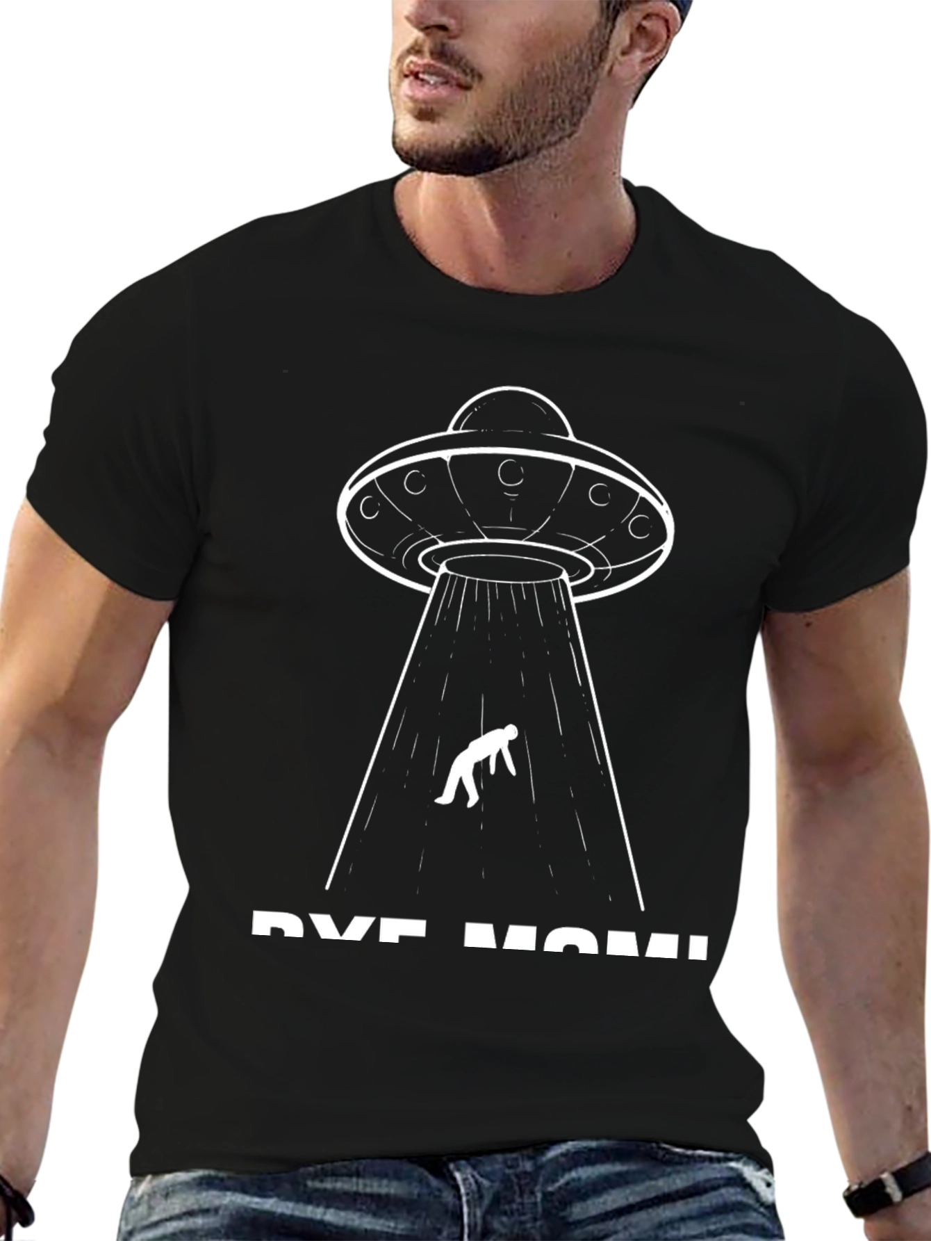 Bye Mom Alien Abduction Graphic T-Shirt