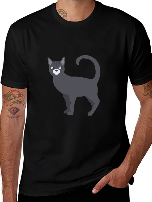 Cool Cat Graphic T-Shirt - Mens Black Tee