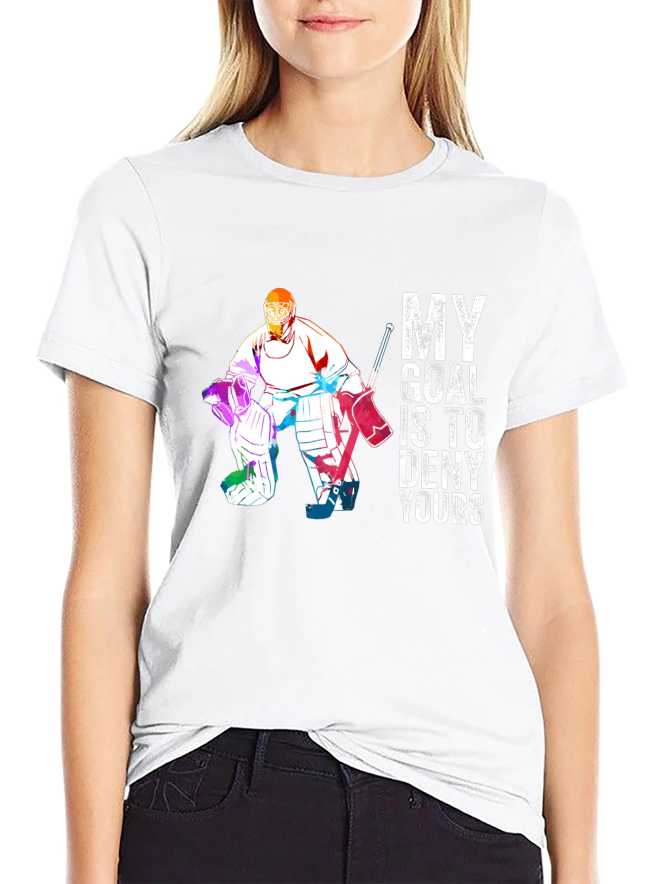 Hockey Goalie T-Shirt - Deny Your Goal