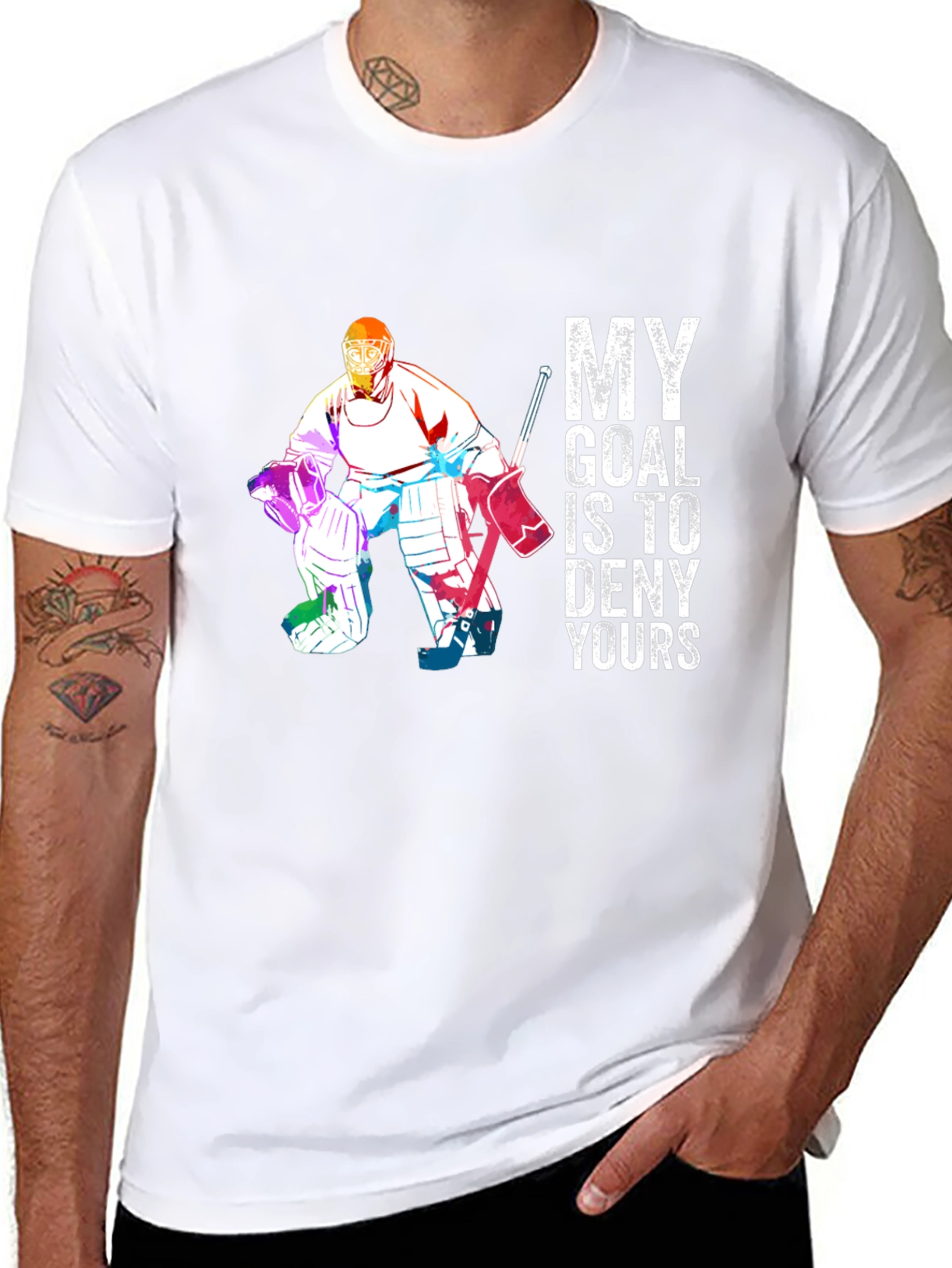 Hockey Goalie T-Shirt - Deny Your Goal