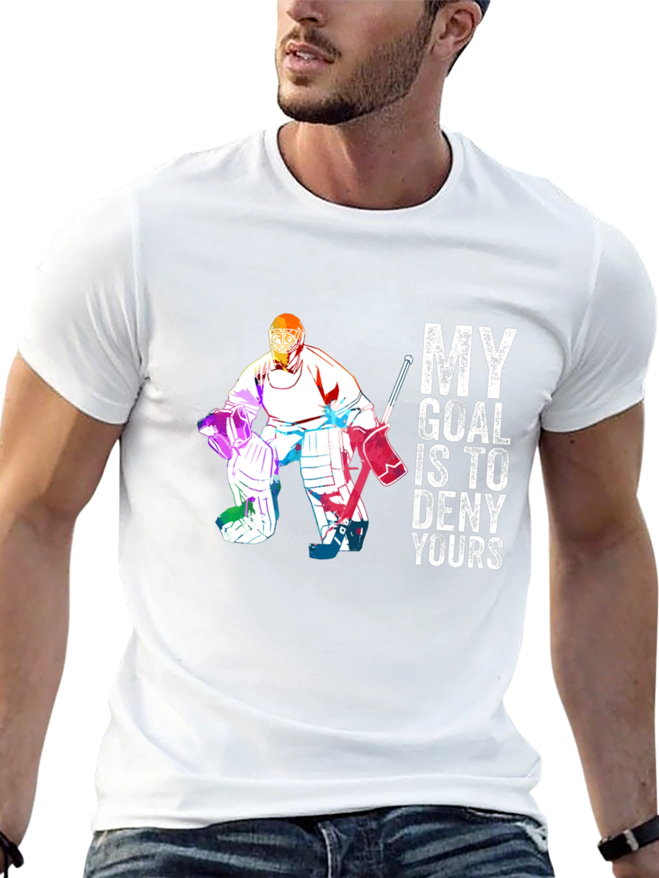Hockey Goalie T-Shirt - Deny Your Goal