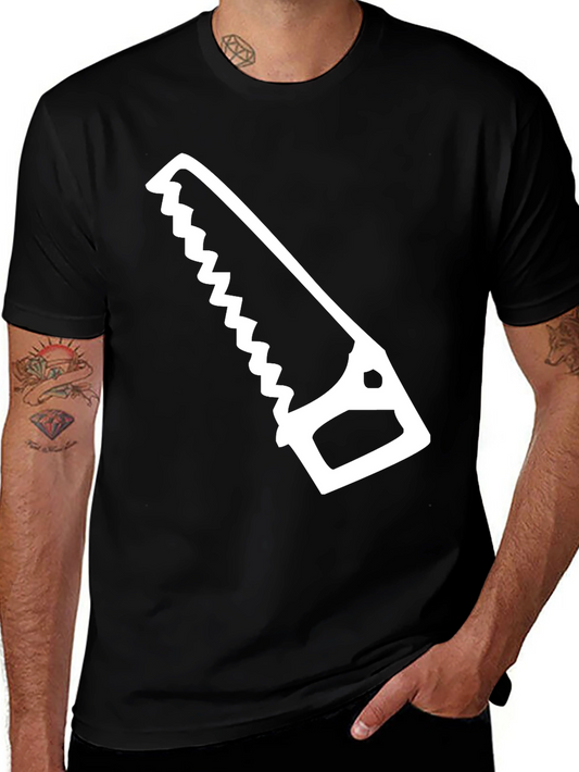 Hand Saw Graphic Tee - Black Cotton T-Shirt
