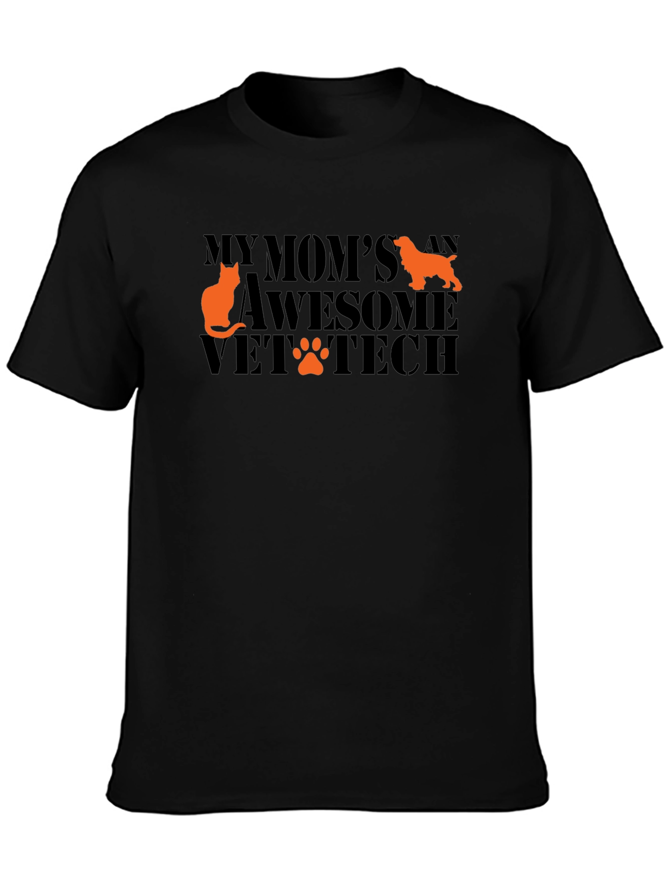 Vet Tech Mom T-Shirt - Cat & Dog Design