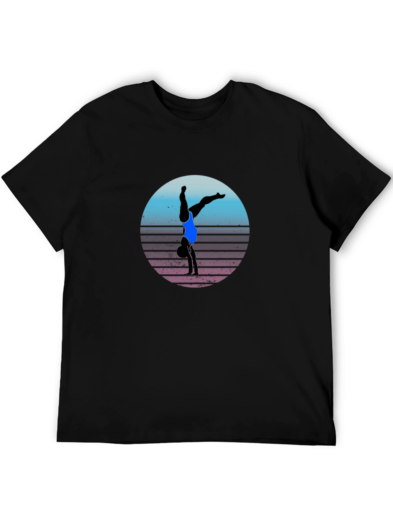 Retro Gymnast Black T-Shirt