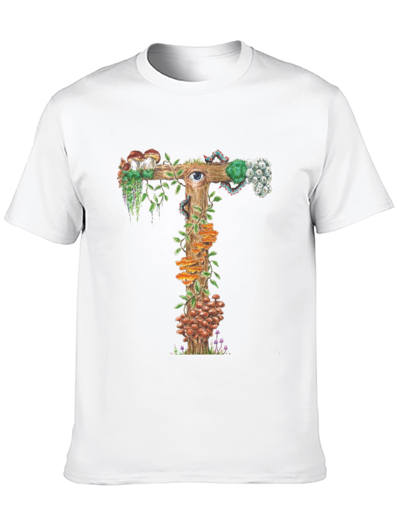 Mystical Mushroom T-Shirt: Unique Fungi Letter Design