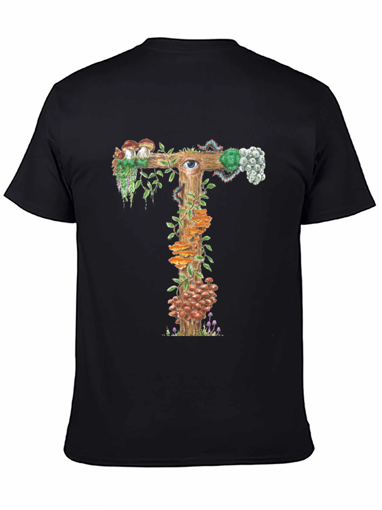 Mystical Mushroom T-Shirt: Unique Fungi Letter Design