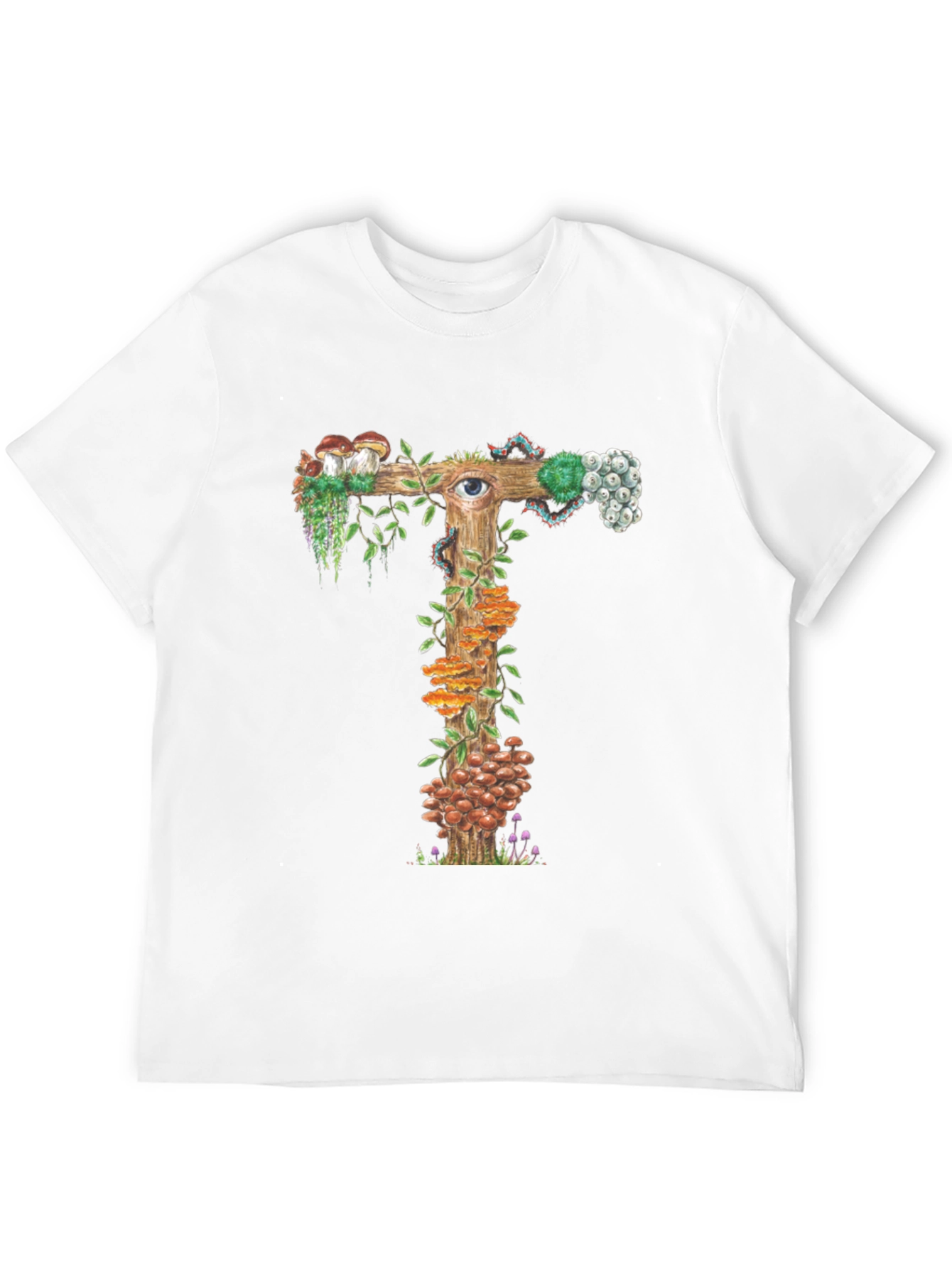 Mystical Mushroom T-Shirt: Unique Fungi Letter Design