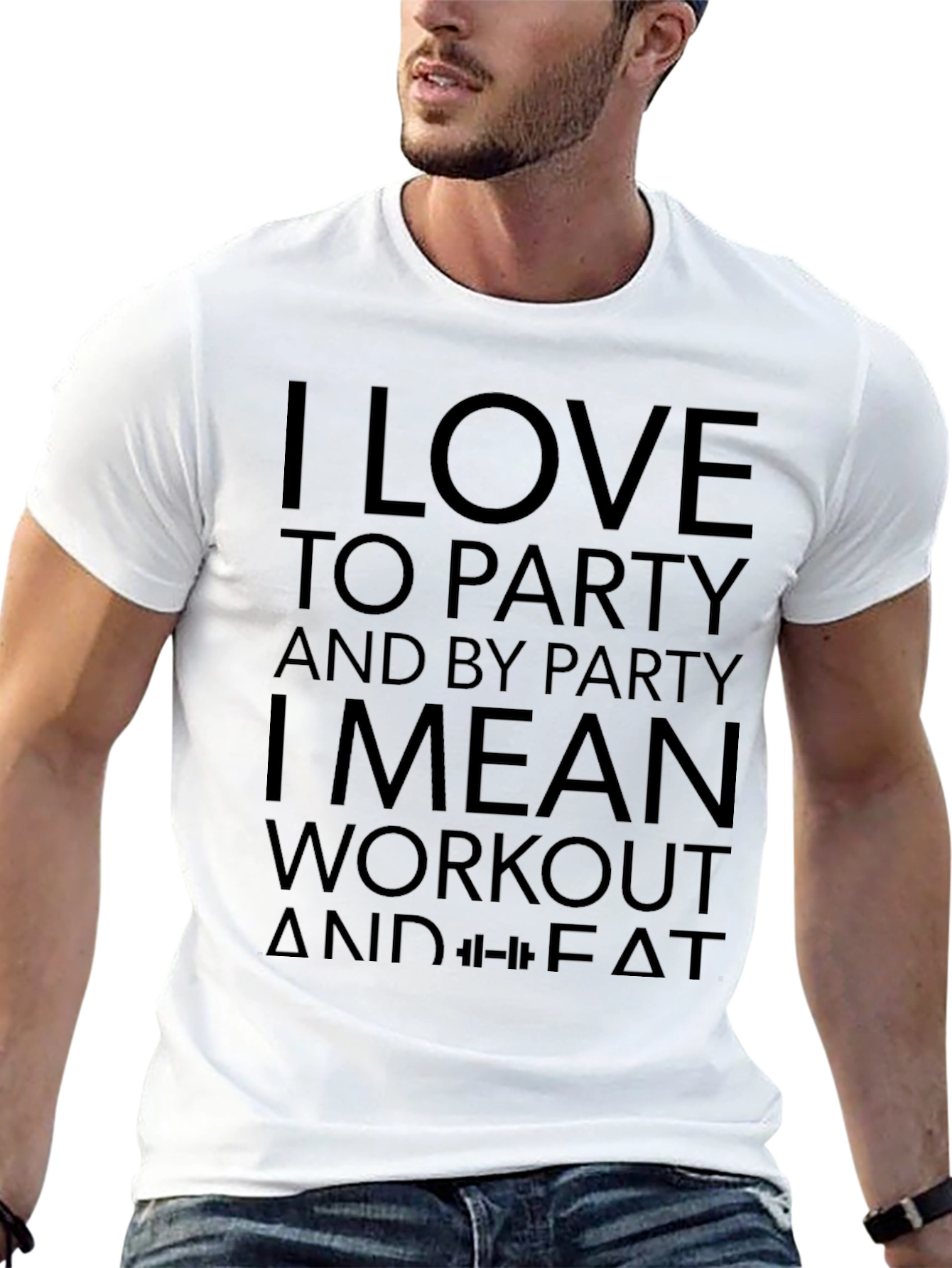 I Love to Party Workout Black T-Shirt