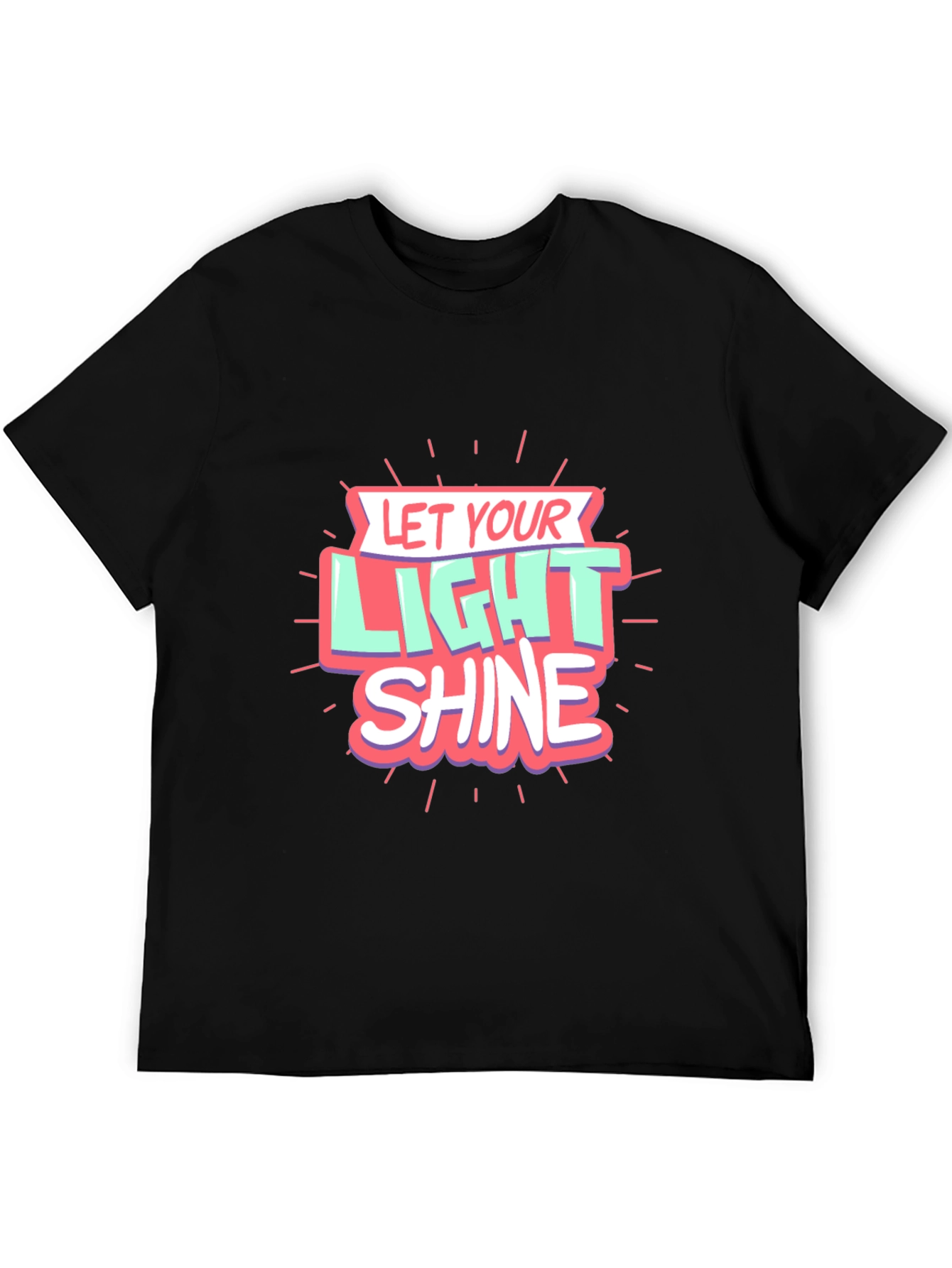Let Your Light Shine Graphic Black T-Shirt