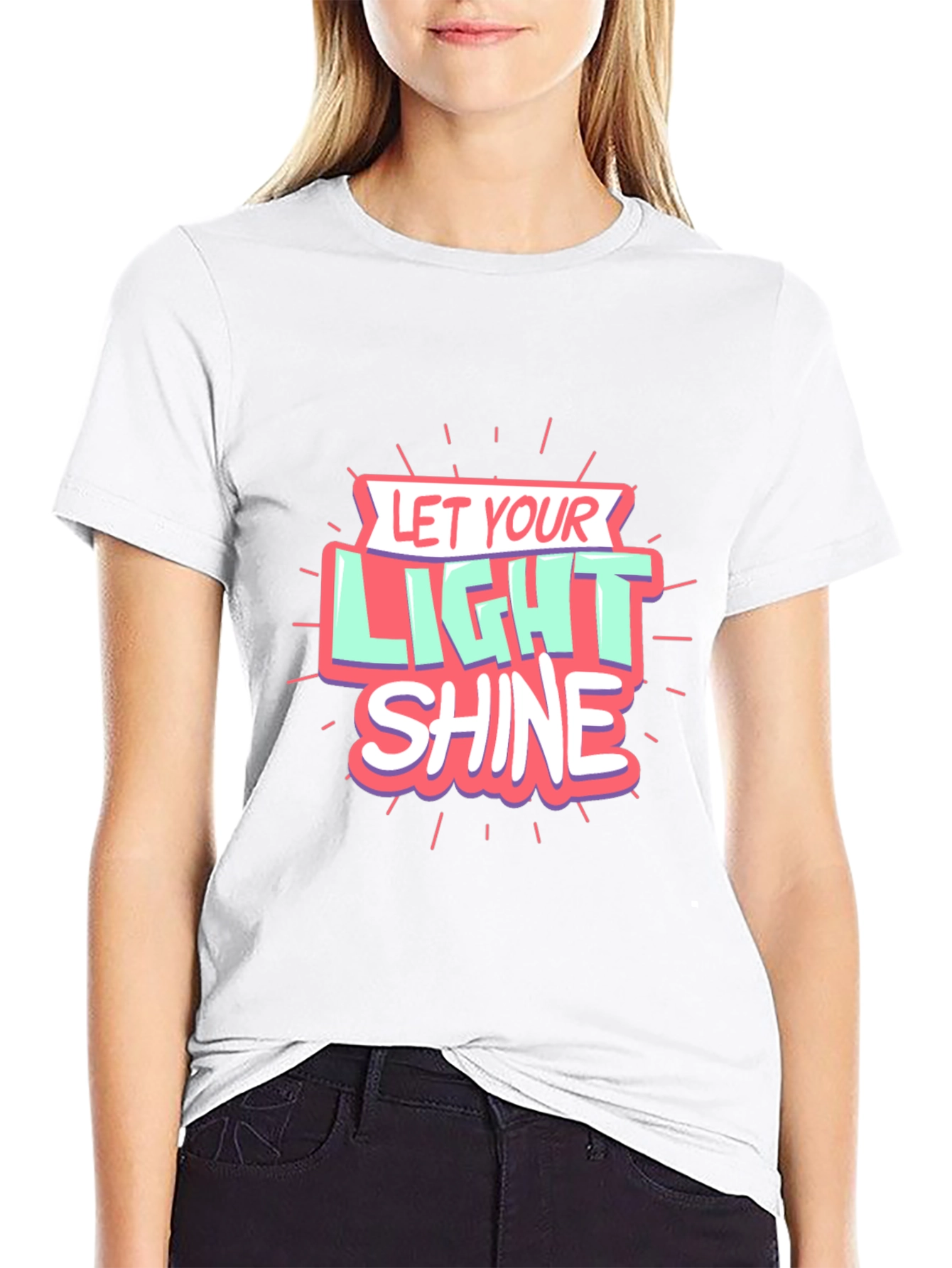 Let Your Light Shine Graphic Black T-Shirt