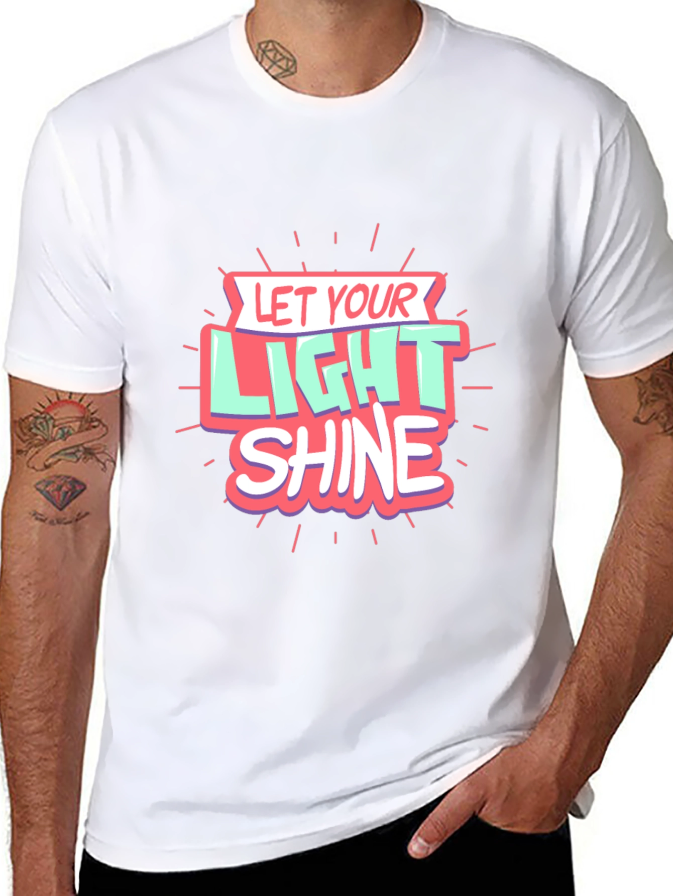 Let Your Light Shine Graphic Black T-Shirt