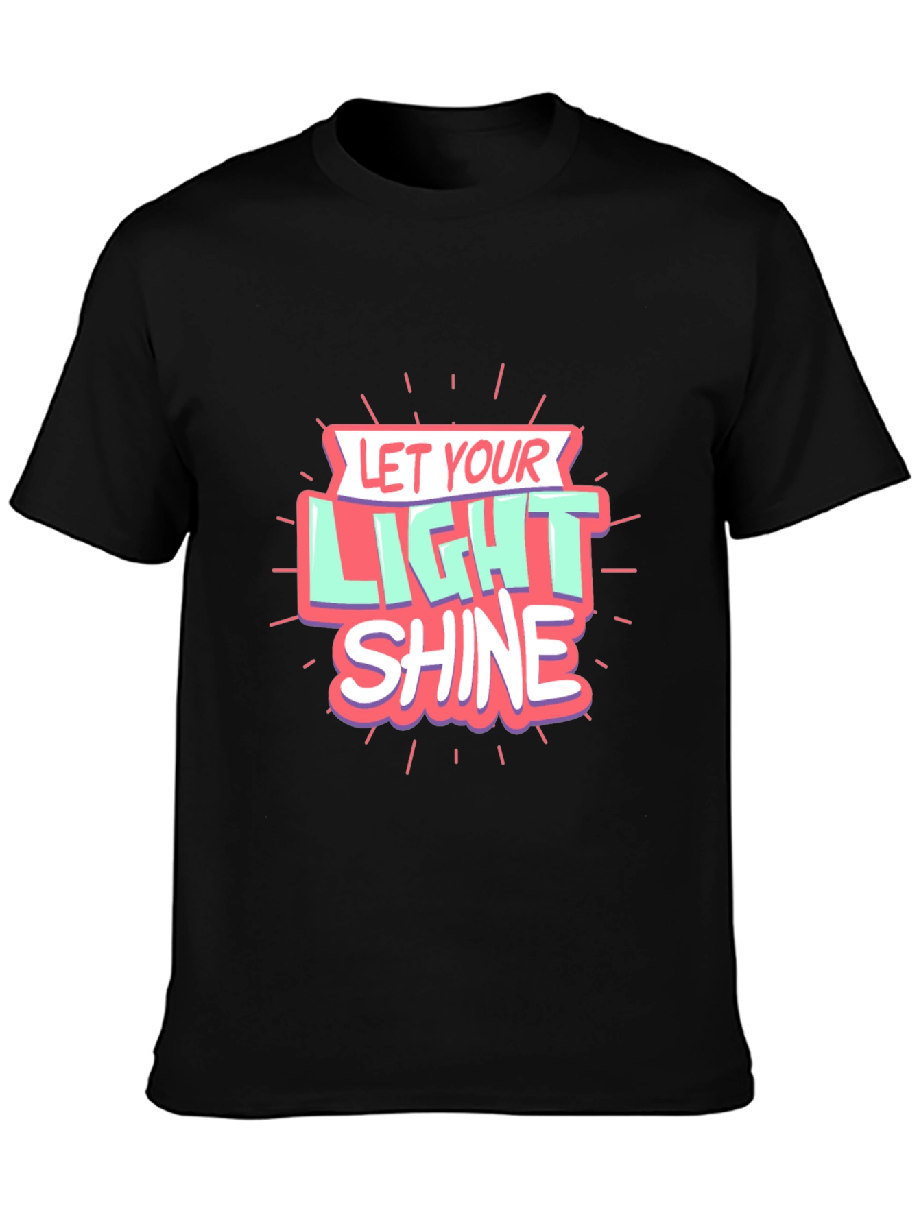 Let Your Light Shine Graphic Black T-Shirt