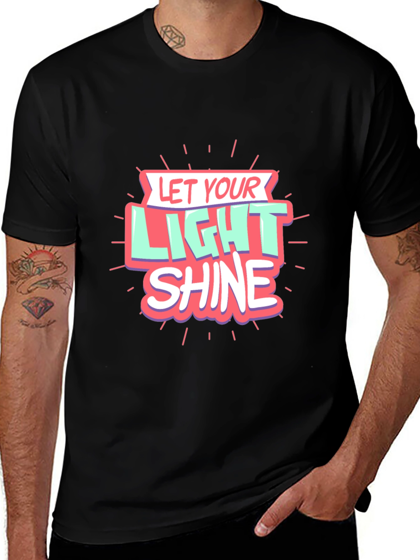 Let Your Light Shine Graphic Black T-Shirt
