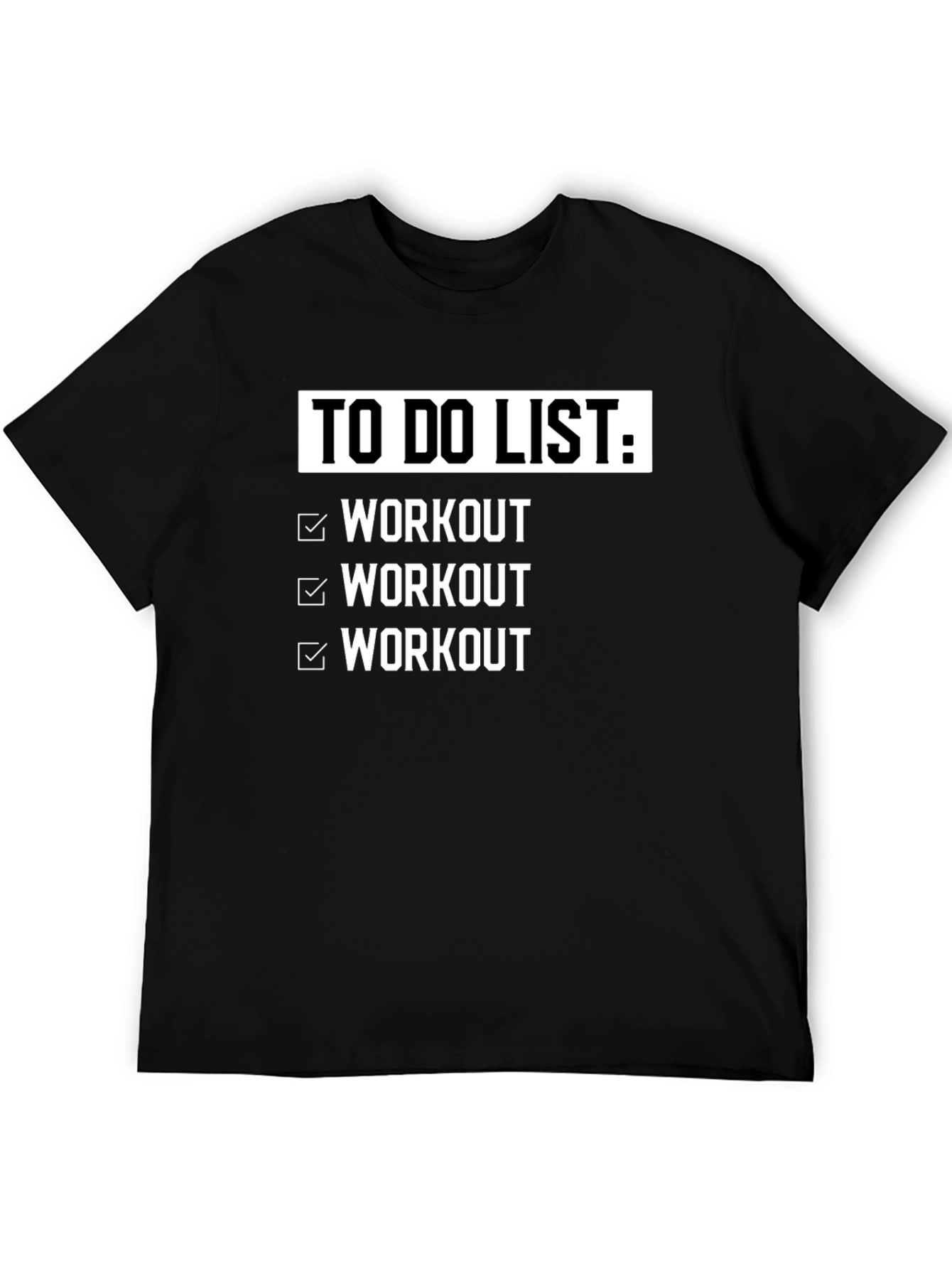 Workout Checklist Black Graphic T-Shirt