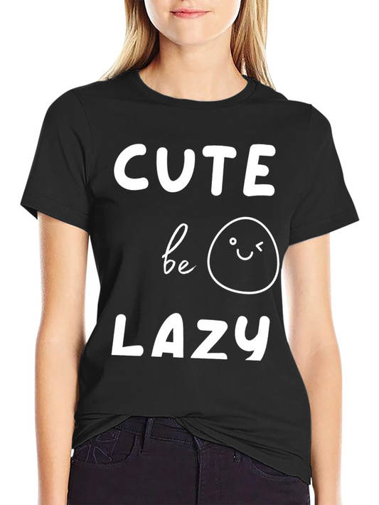Cute Be Lazy Graphic Tee - Unisex Black T-Shirt
