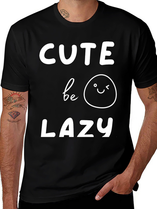 Cute Be Lazy Graphic Tee - Unisex Black T-Shirt