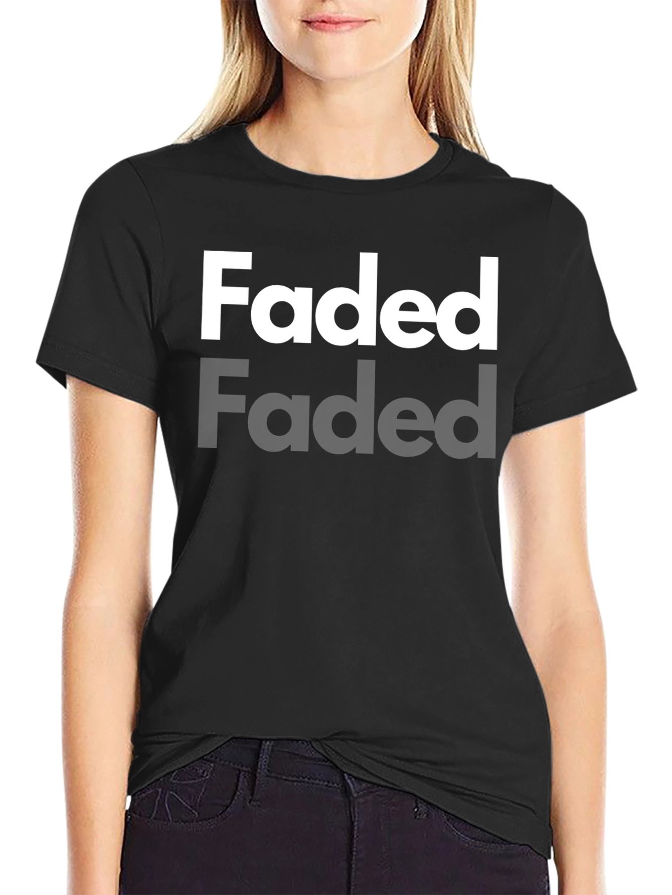 Faded Graphic Black T-Shirt