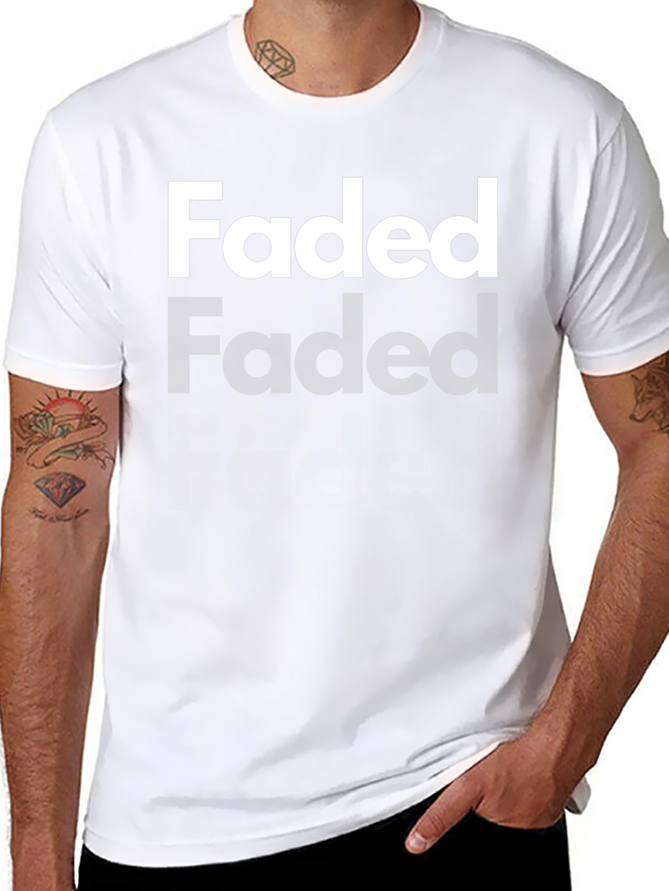 Faded Graphic Black T-Shirt
