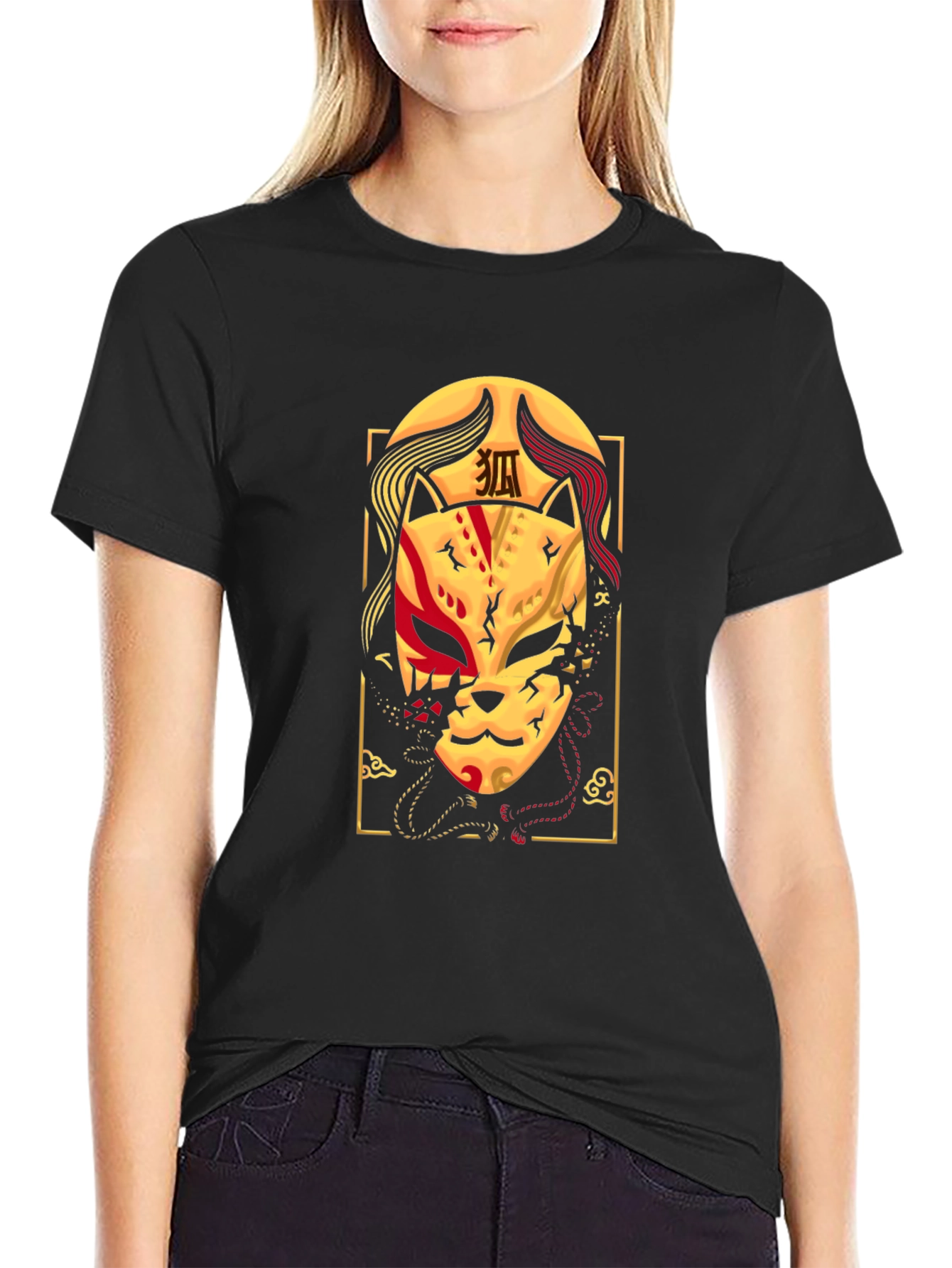 Japanese Kitsune Mask T-Shirt - Unique Graphic Tee
