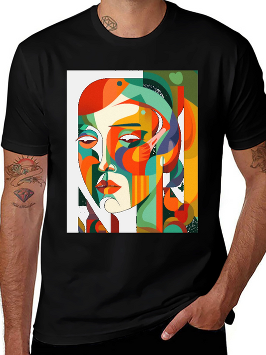 Abstract Art Graphic Tee - Modern Colorful Design