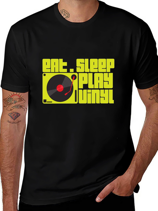 Eat Sleep Play Vinyl T-Shirt - DJ Music Lover Tee